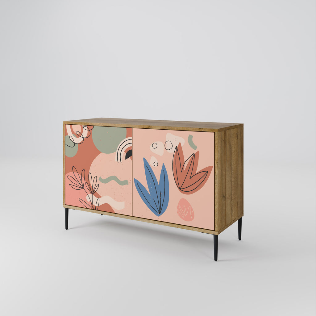 Buffet 2 portes PASTEL DESTINY effet chêne