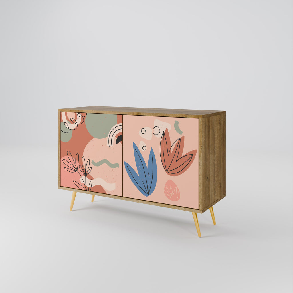 Buffet 2 portes PASTEL DESTINY effet chêne