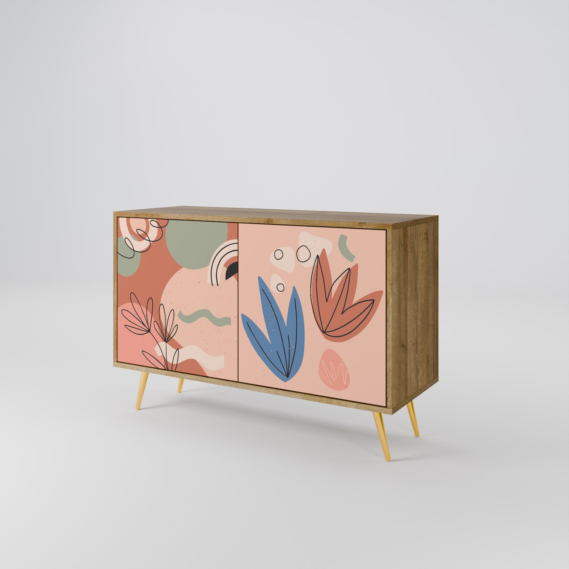 Buffet 2 portes PASTEL DESTINY effet chêne