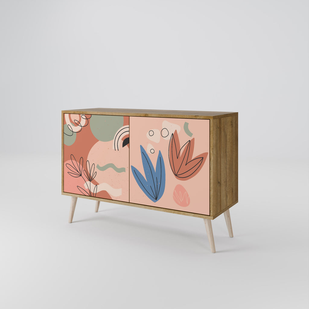 Buffet 2 portes PASTEL DESTINY effet chêne
