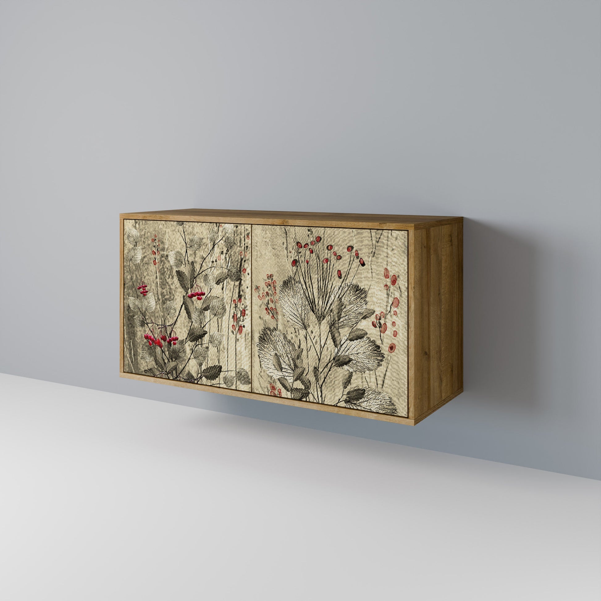 Buffet 2 portes HERBAL GRACE effet chêne