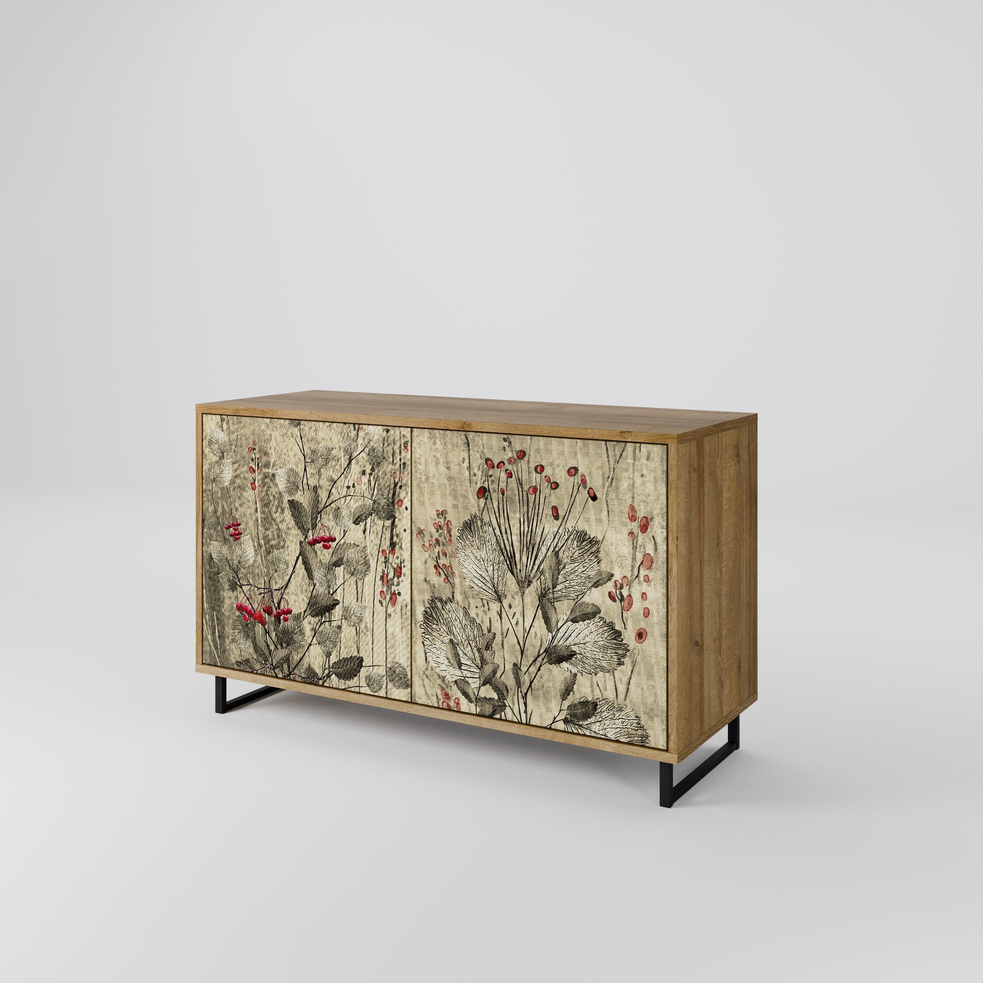 Buffet 2 portes HERBAL GRACE effet chêne