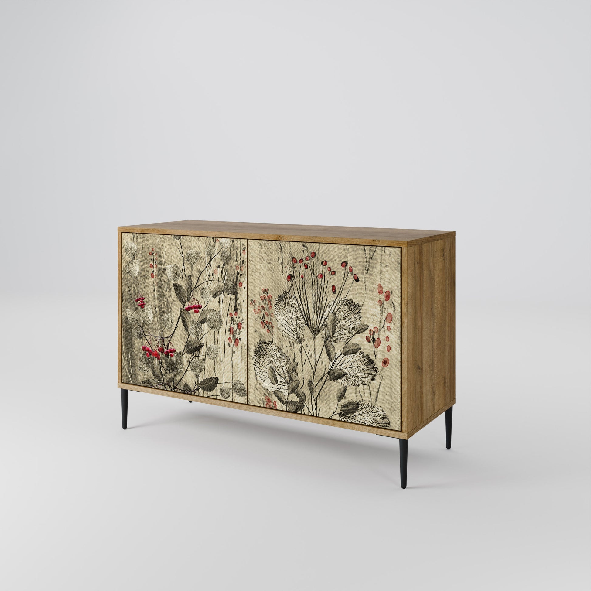 Buffet 2 portes HERBAL GRACE effet chêne