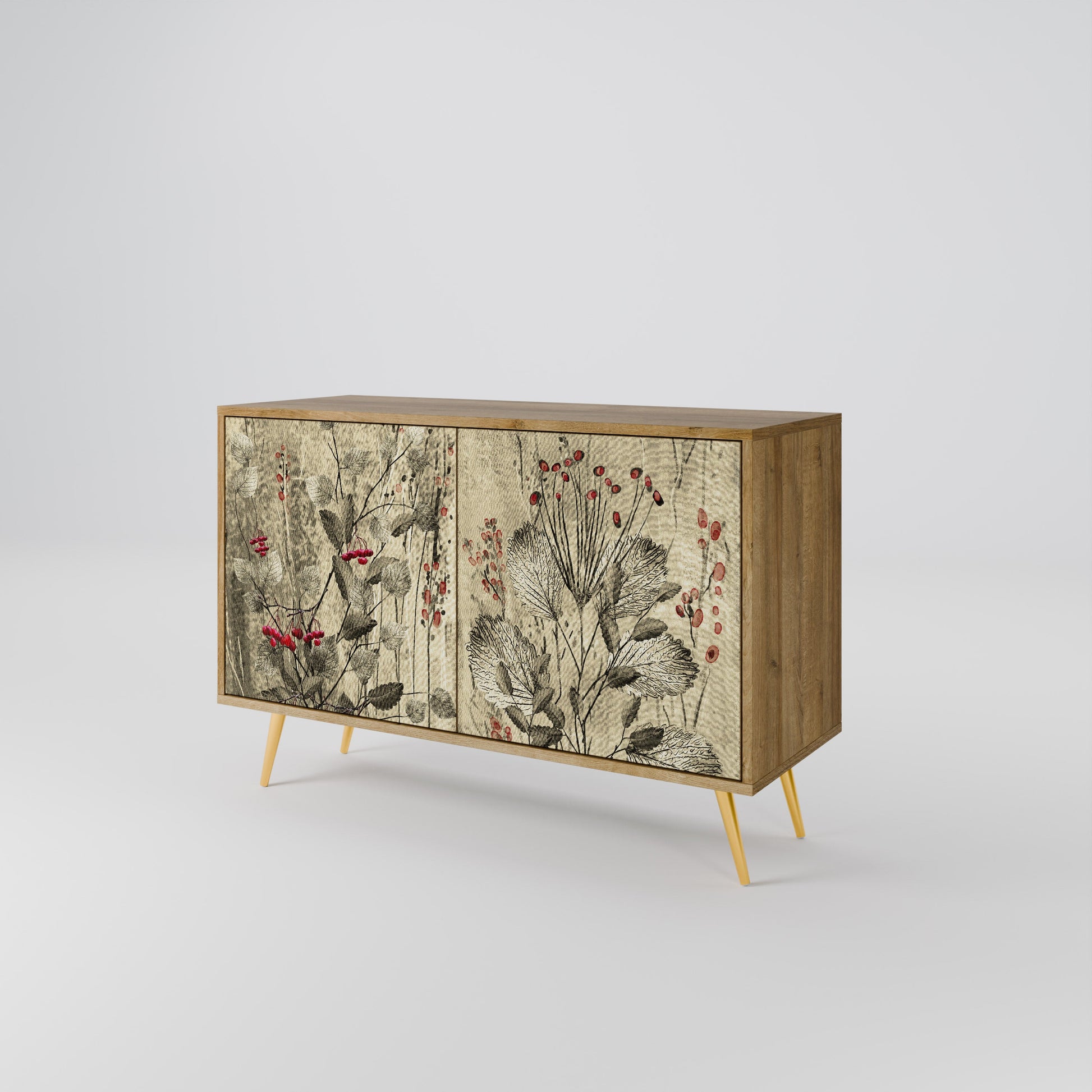 Buffet 2 portes HERBAL GRACE effet chêne