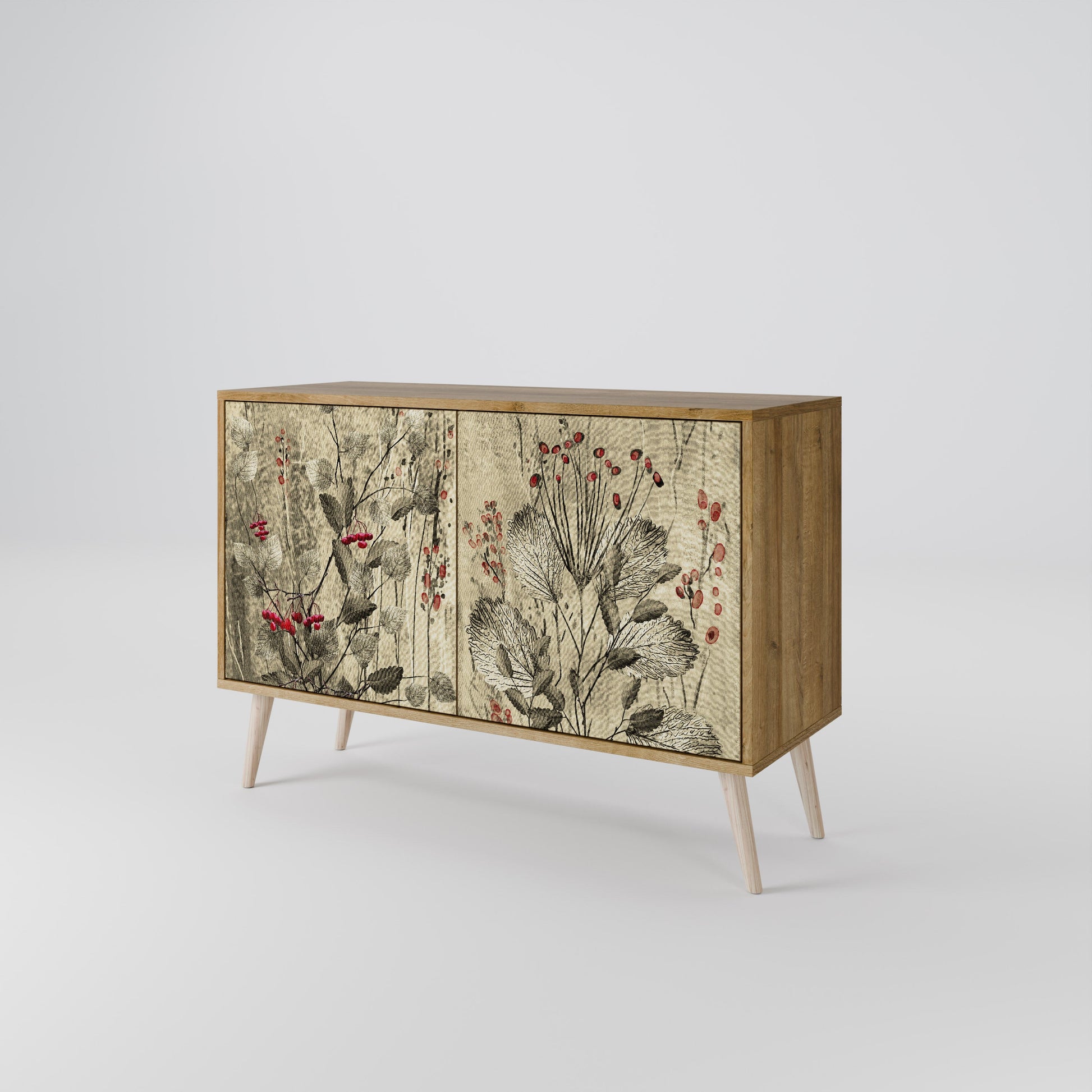 Buffet 2 portes HERBAL GRACE effet chêne