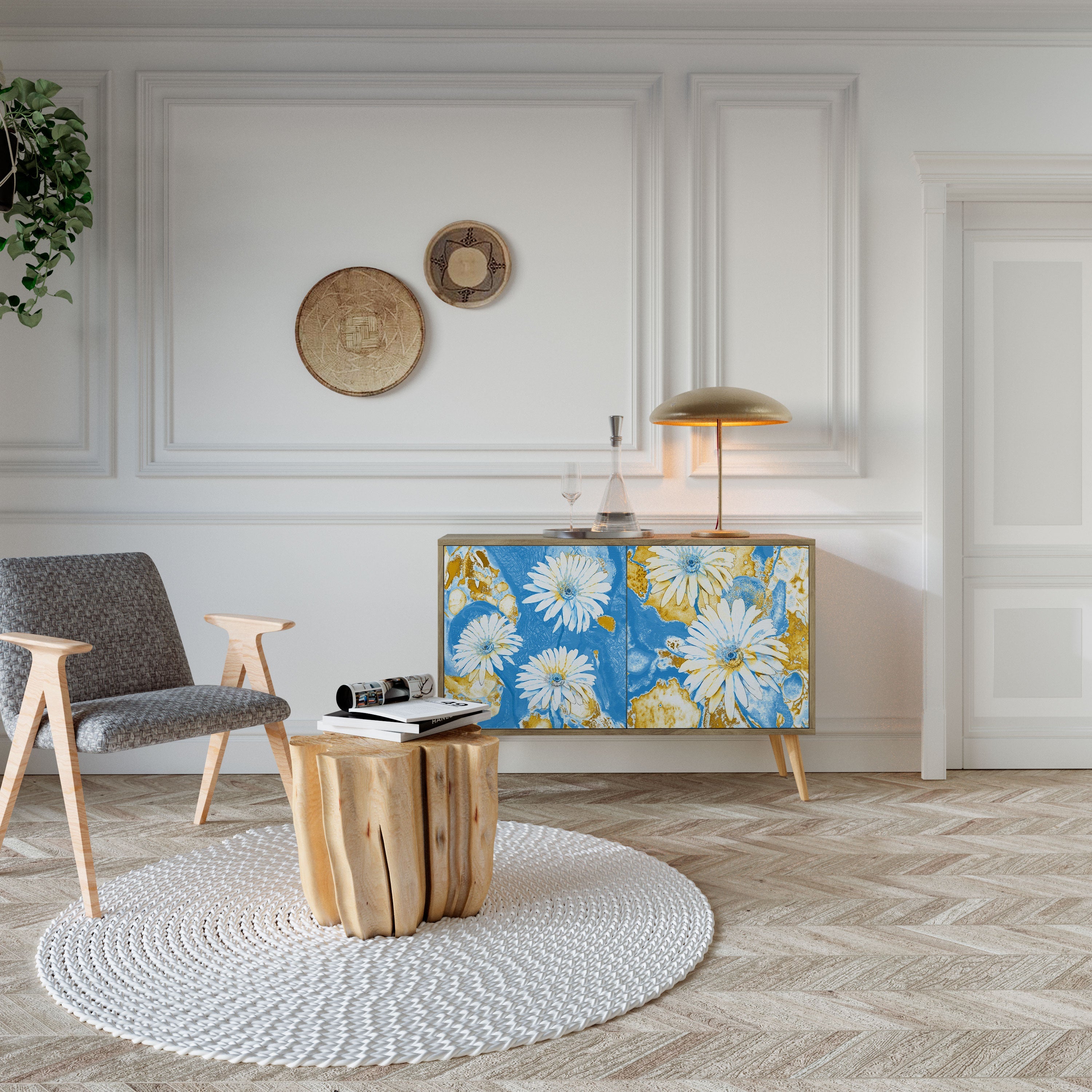 Buffet 2 portes DAISY LUXE effet chêne