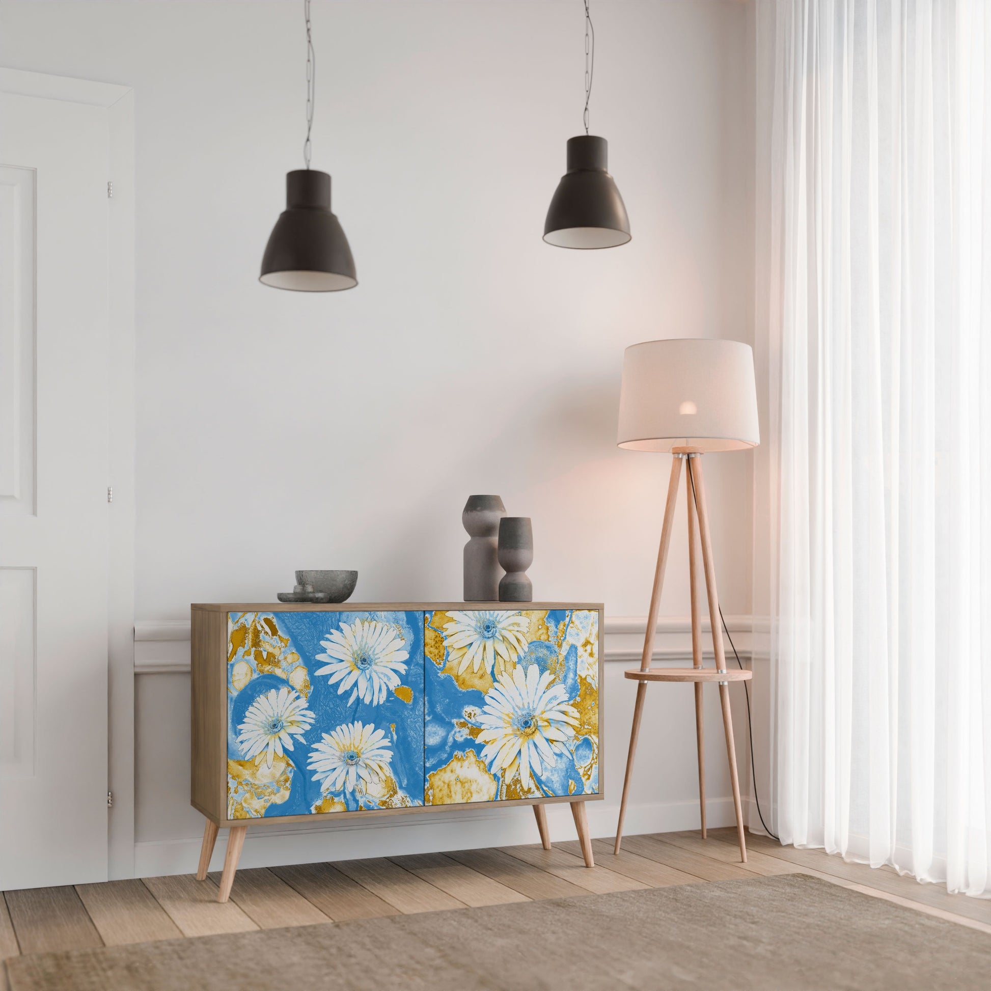 Buffet 2 portes DAISY LUXE effet chêne