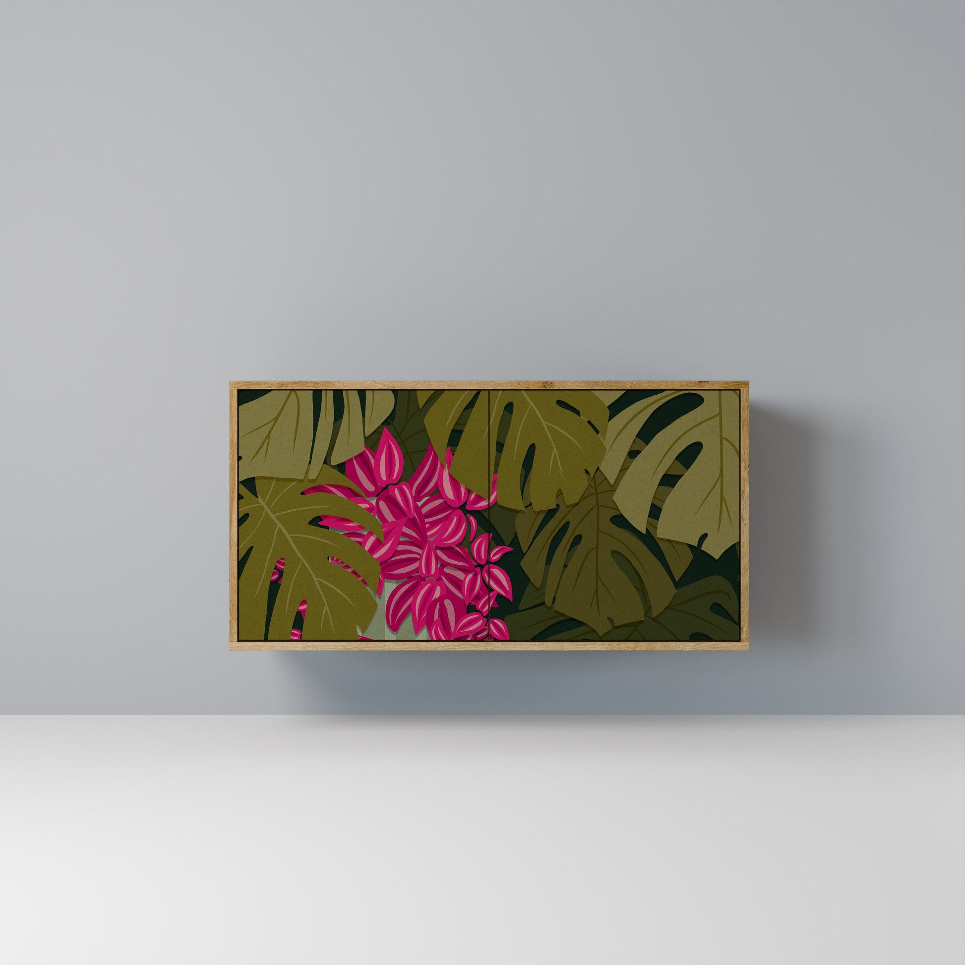 Buffet 2 portes TROPICAL BEAUTY effet chêne