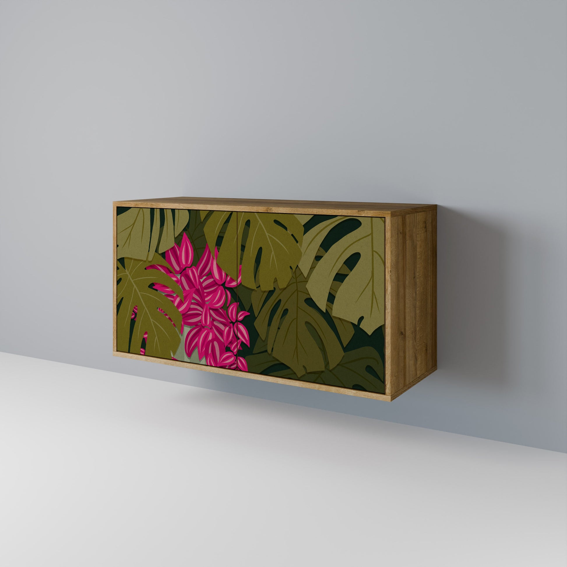 Buffet 2 portes TROPICAL BEAUTY effet chêne