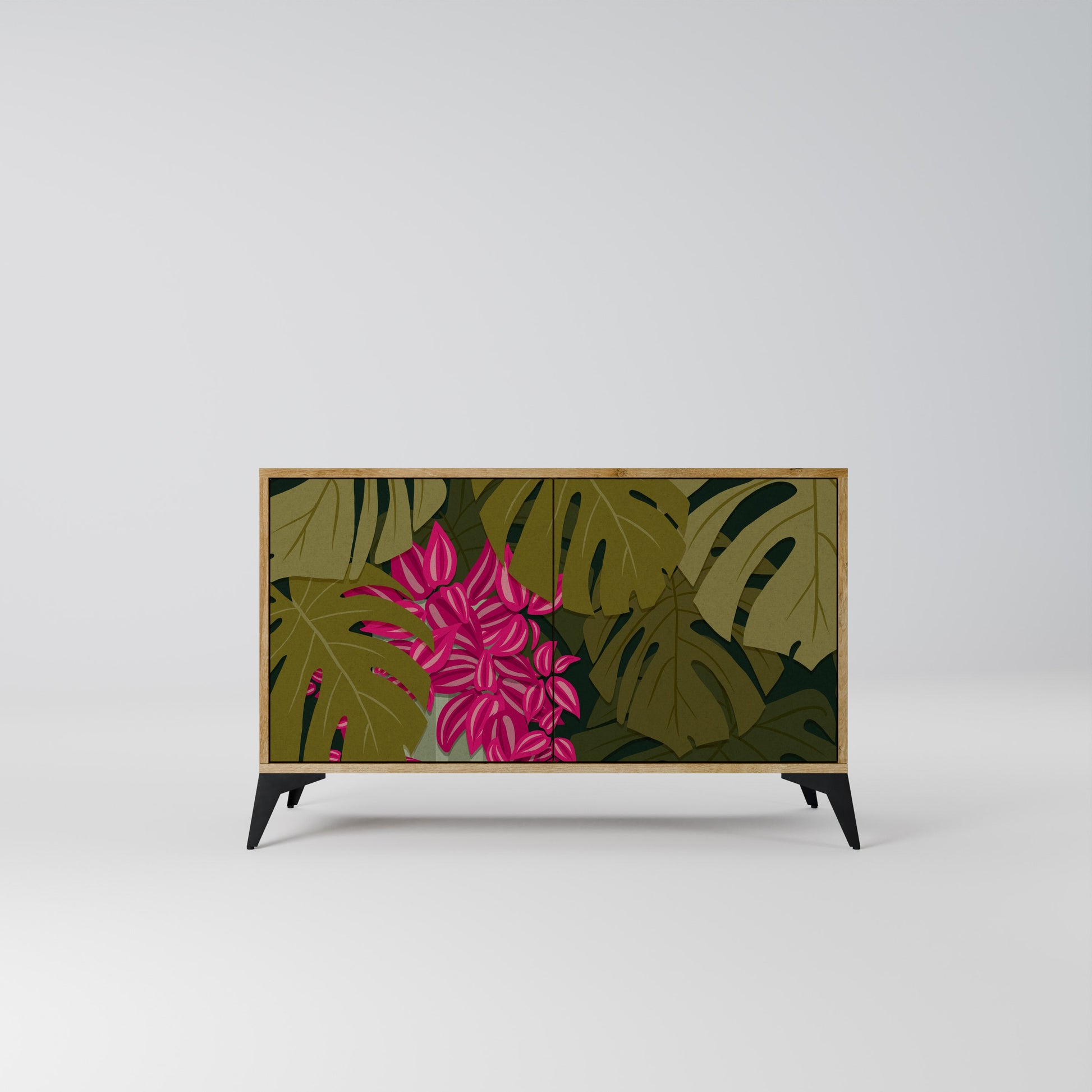 Buffet 2 portes TROPICAL BEAUTY effet chêne