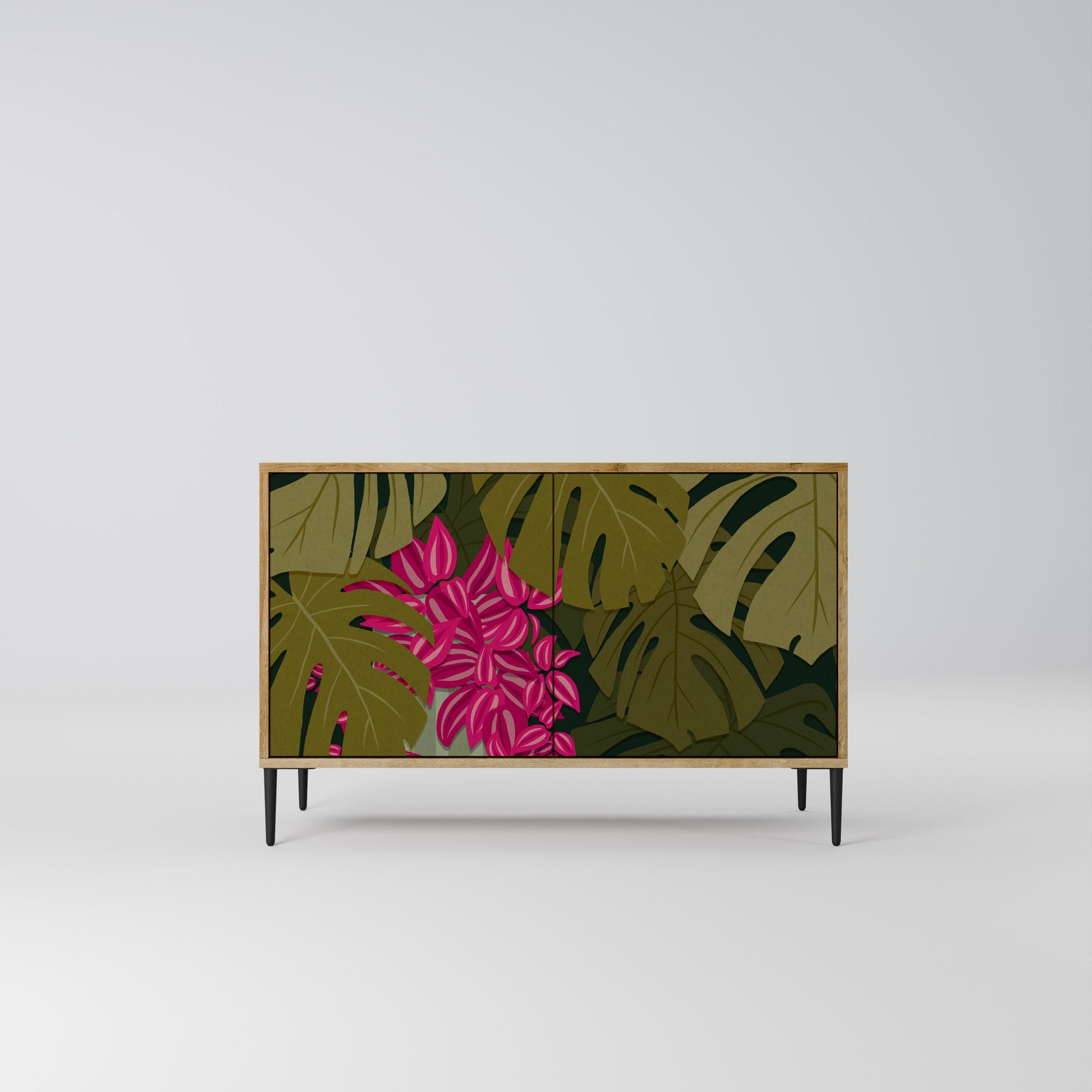 Buffet 2 portes TROPICAL BEAUTY effet chêne