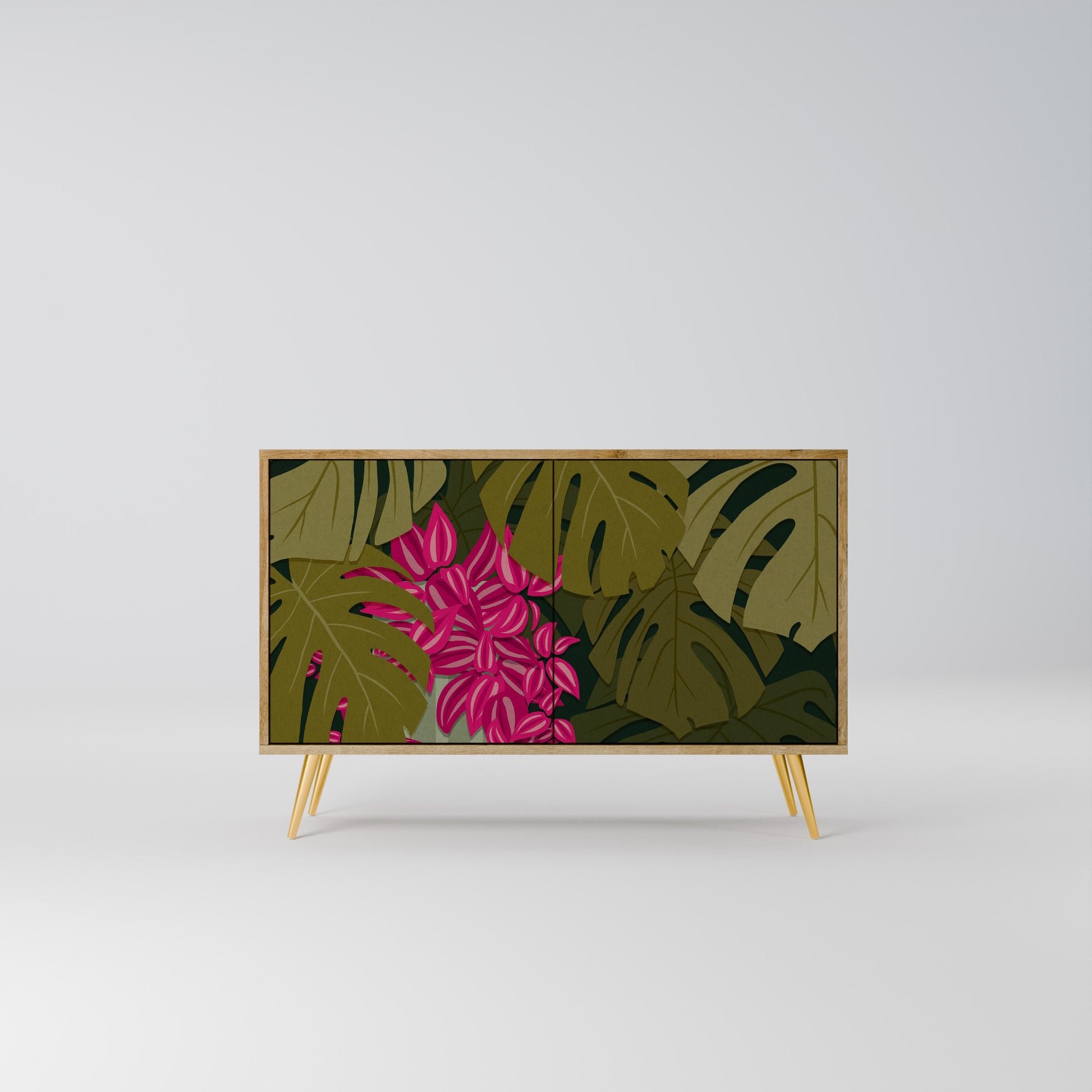 Buffet 2 portes TROPICAL BEAUTY effet chêne