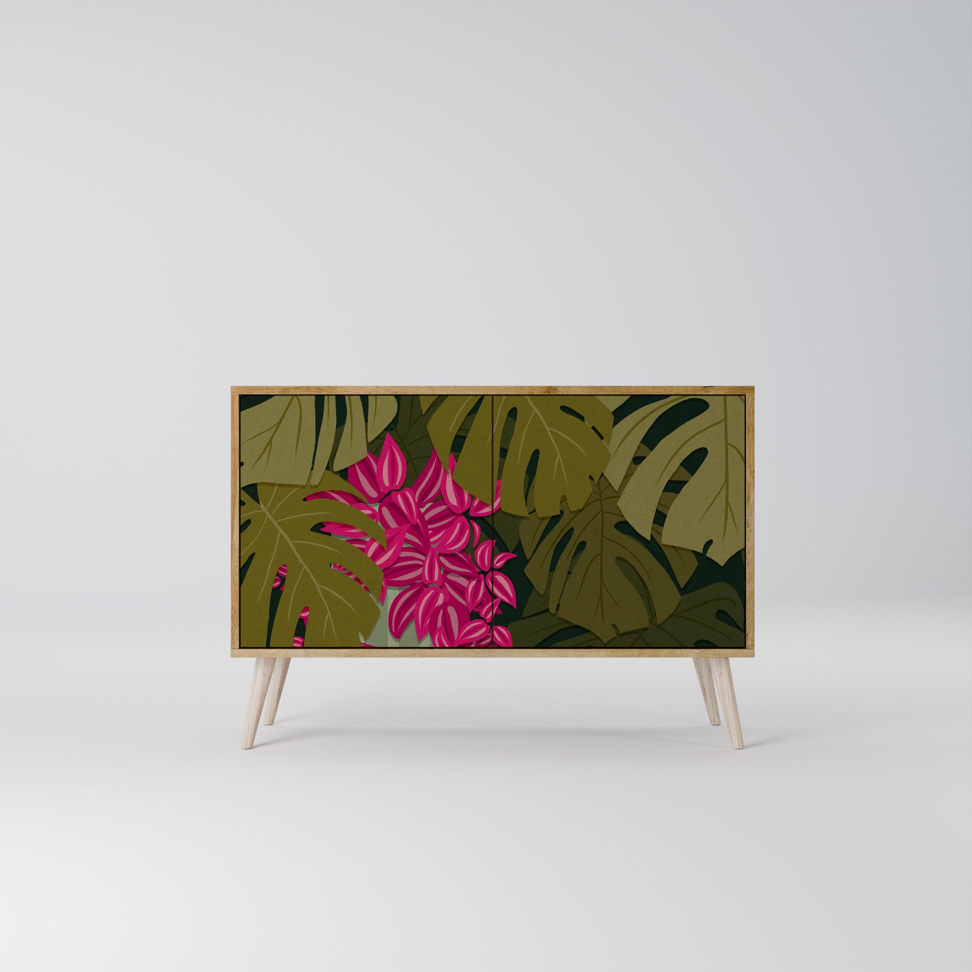 Buffet 2 portes TROPICAL BEAUTY effet chêne