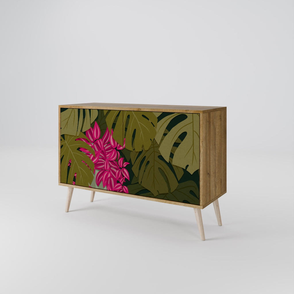 Buffet 2 portes TROPICAL BEAUTY effet chêne
