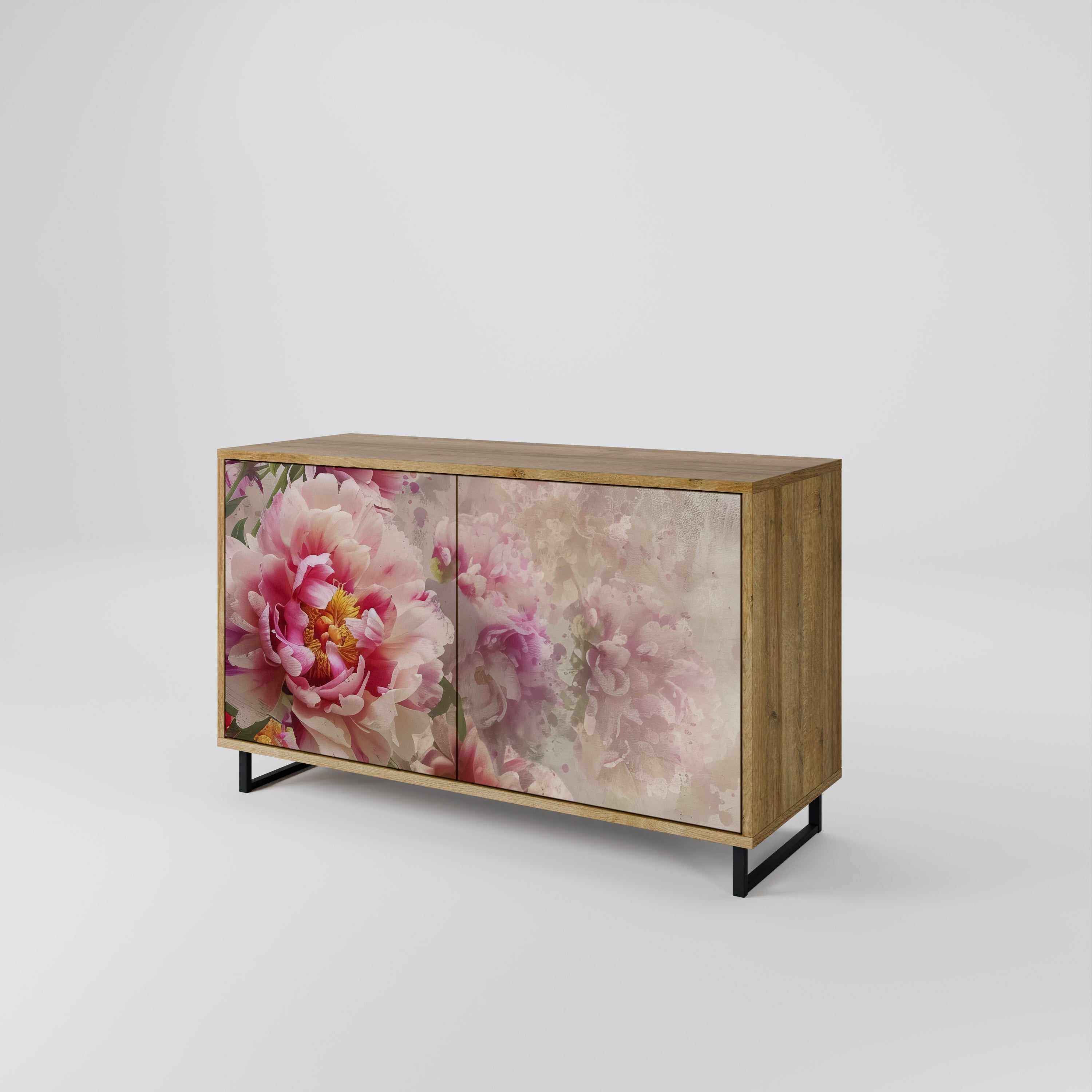 Buffet 2 portes PEONY WHISPER effet chêne