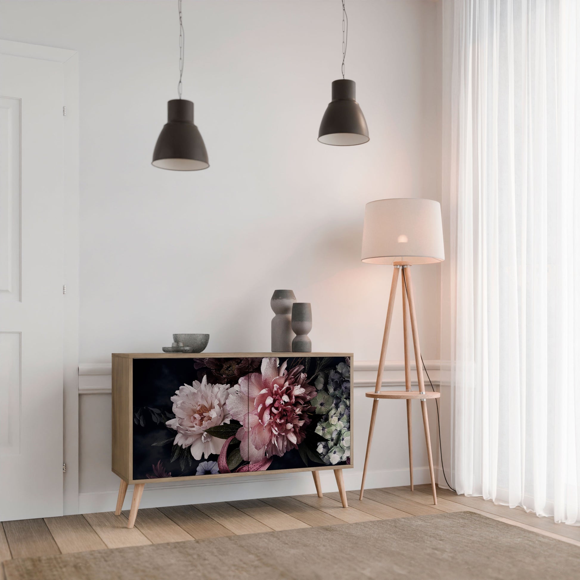 Buffet 2 portes PURE BLOSSOM effet chêne