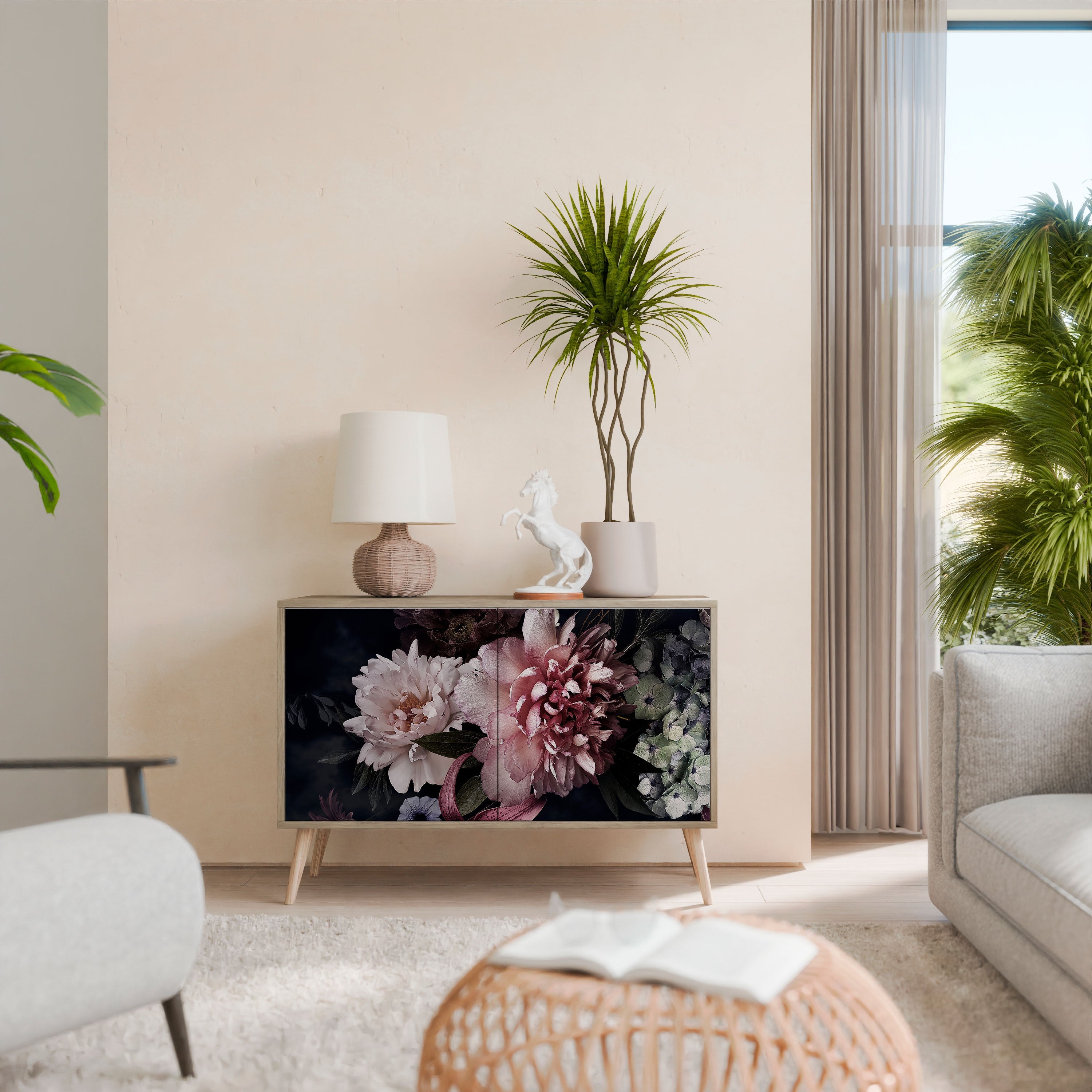 Buffet 2 portes PURE BLOSSOM effet chêne