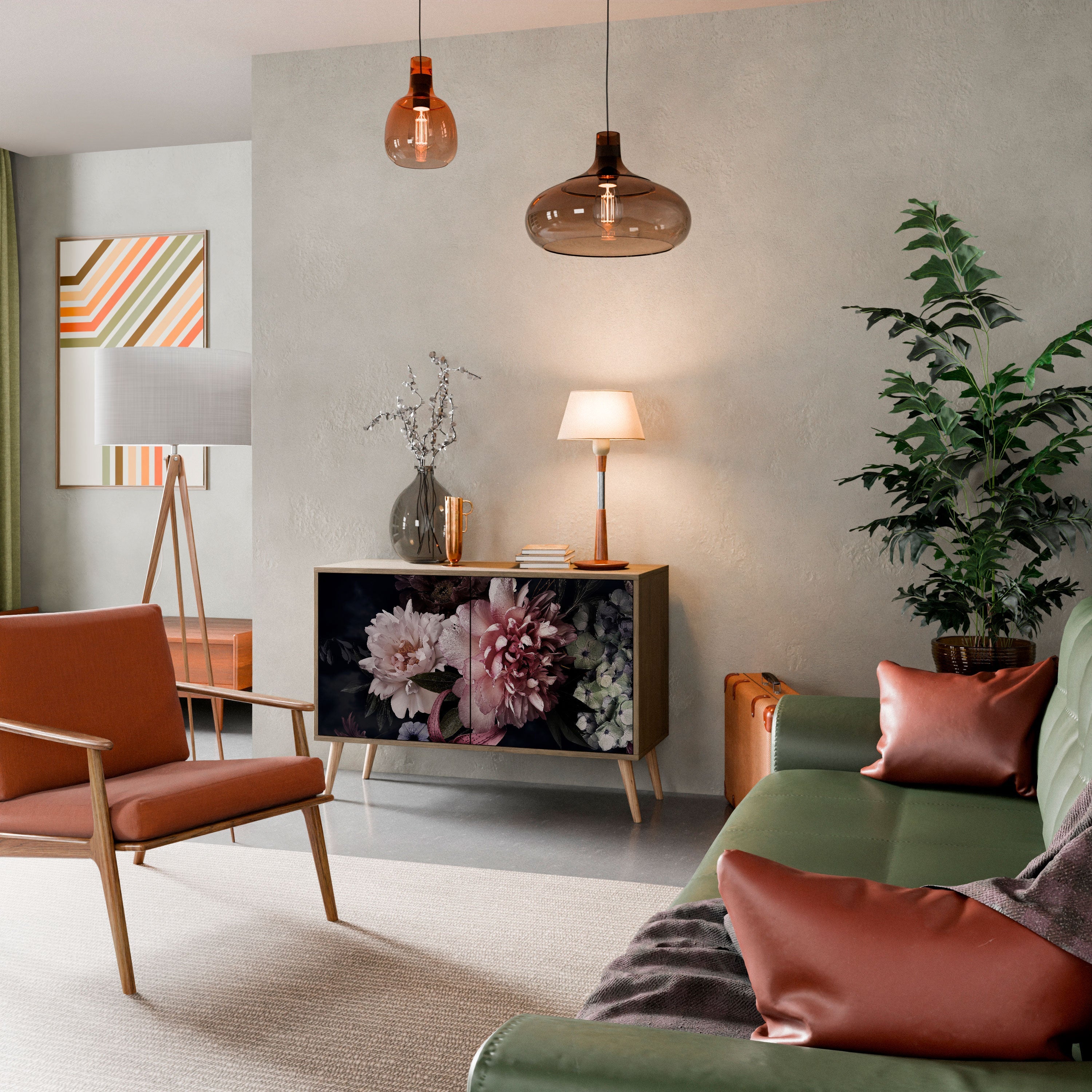 Buffet 2 portes PURE BLOSSOM effet chêne