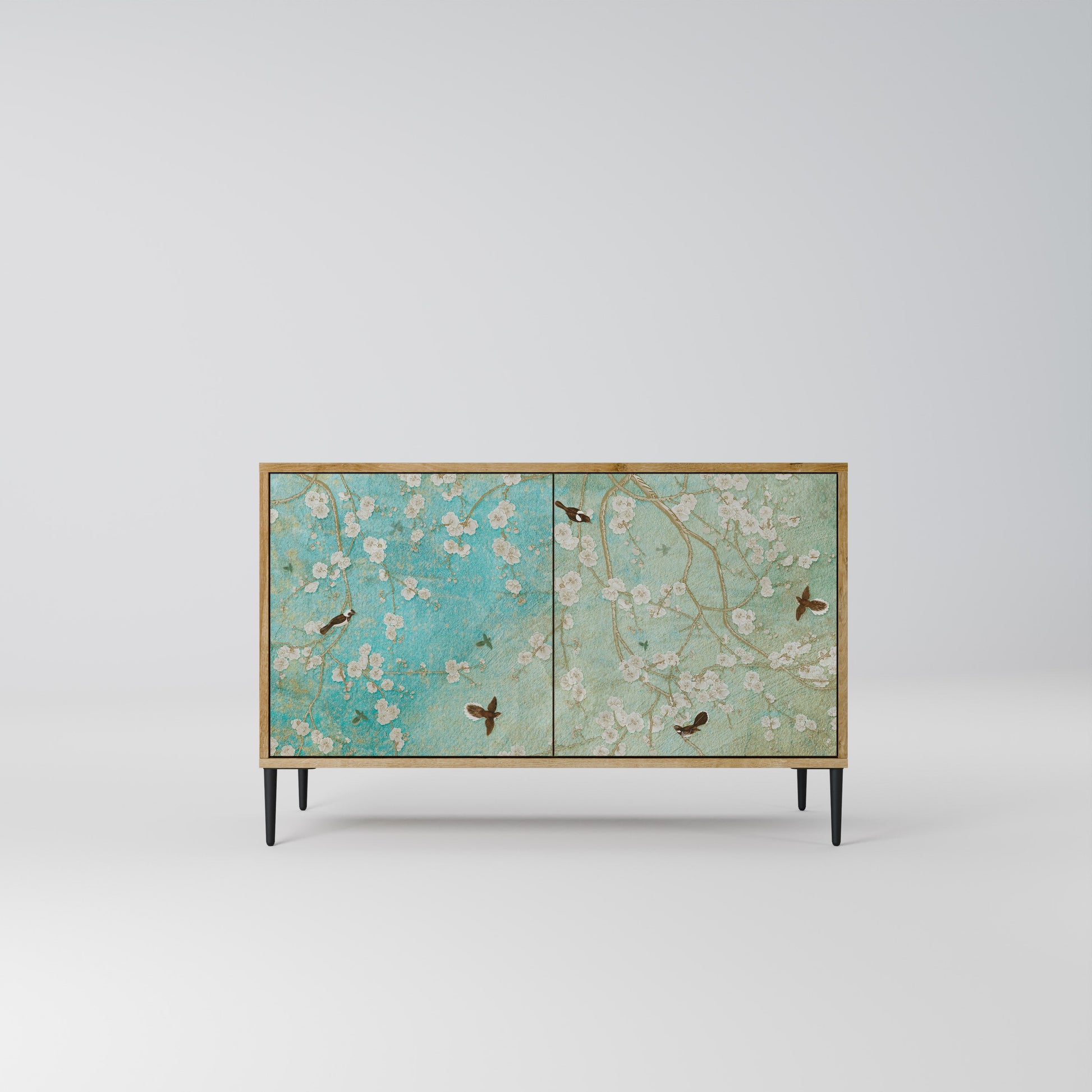 Buffet 2 portes BLOOMING CHARM effet chêne