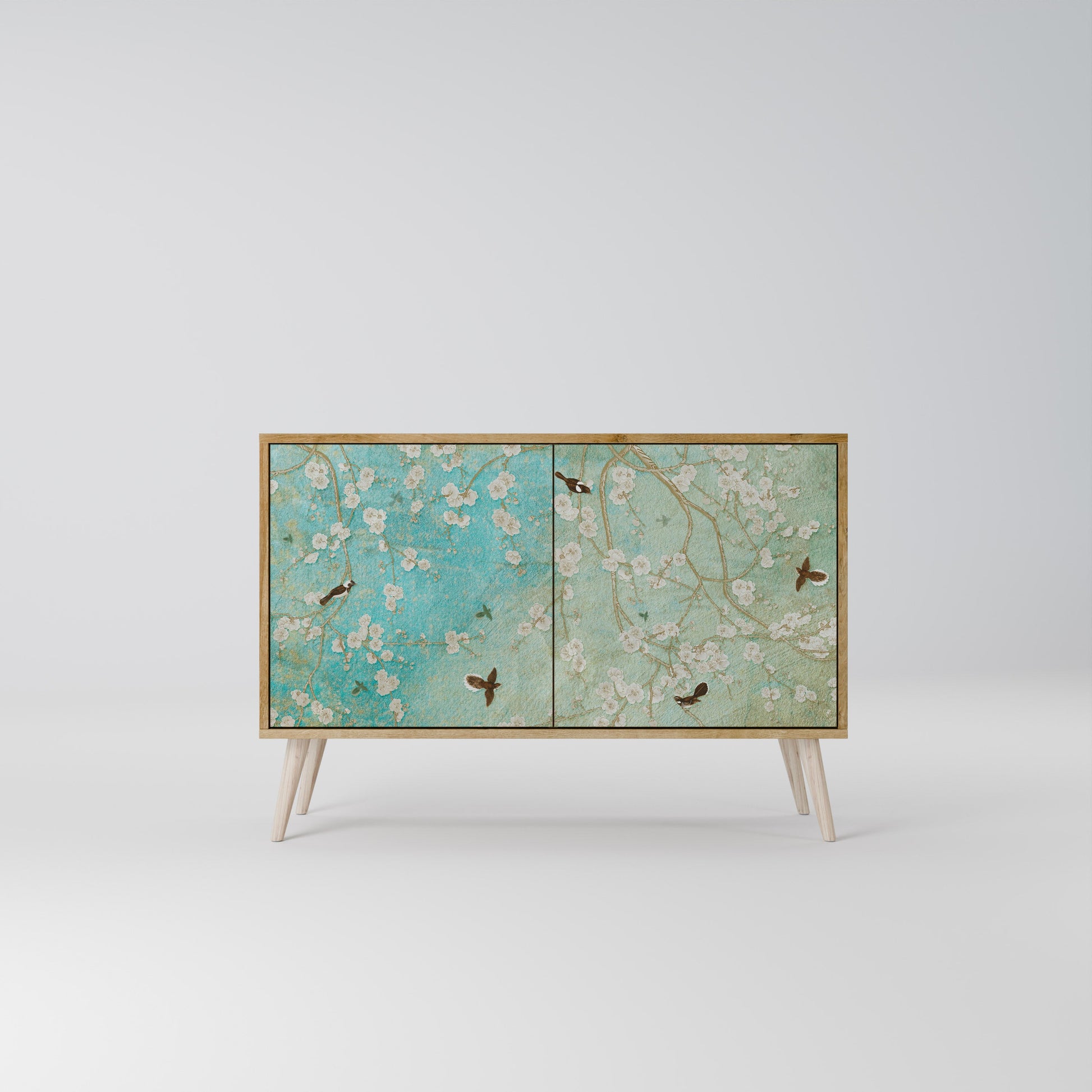 Buffet 2 portes BLOOMING CHARM effet chêne