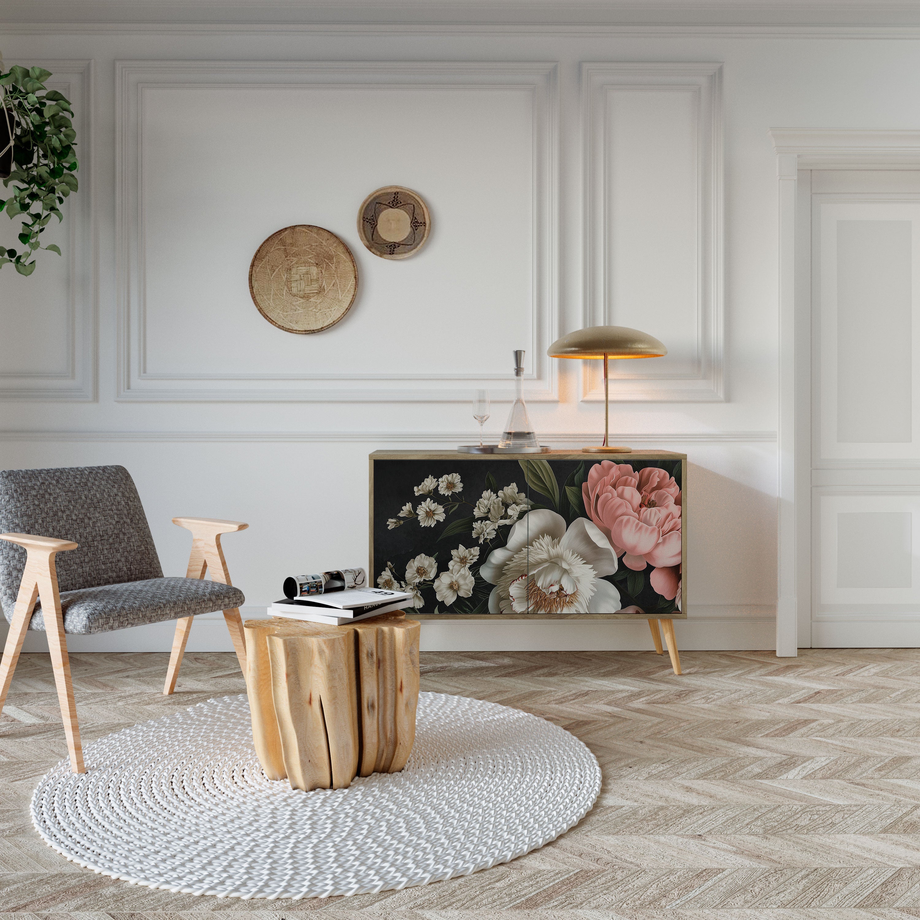 Buffet 2 portes LUSH ELEGANCE effet chêne