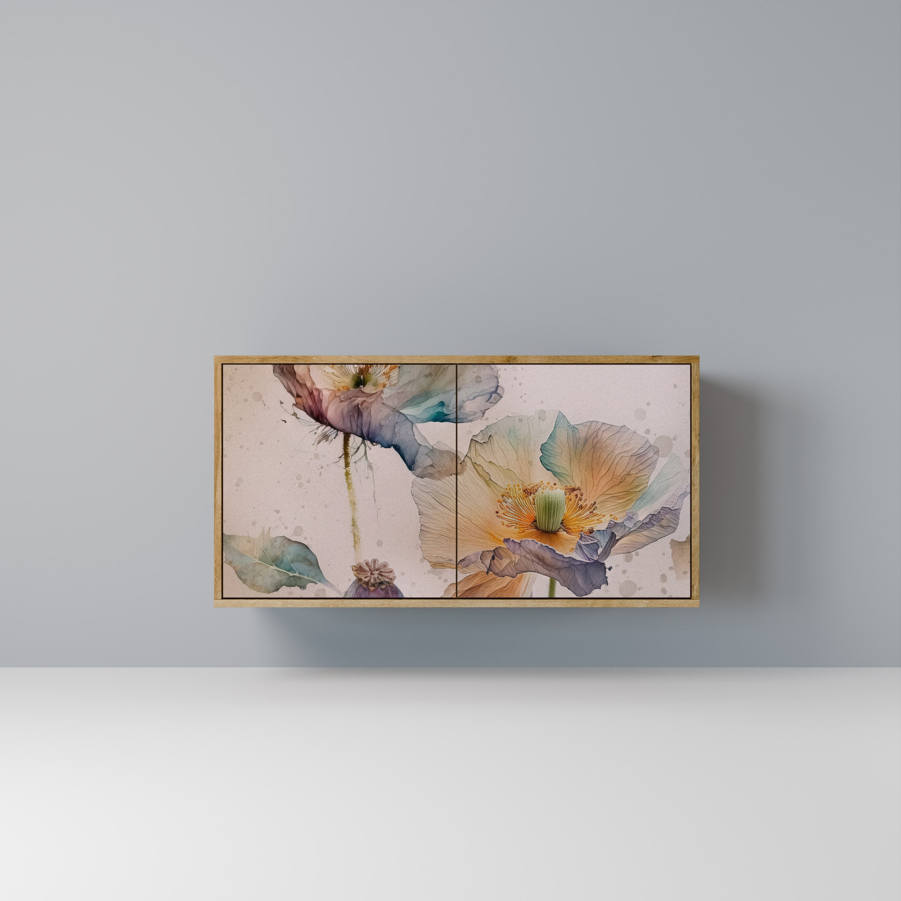 Buffet 2 portes SOFTEN POPPY effet chêne