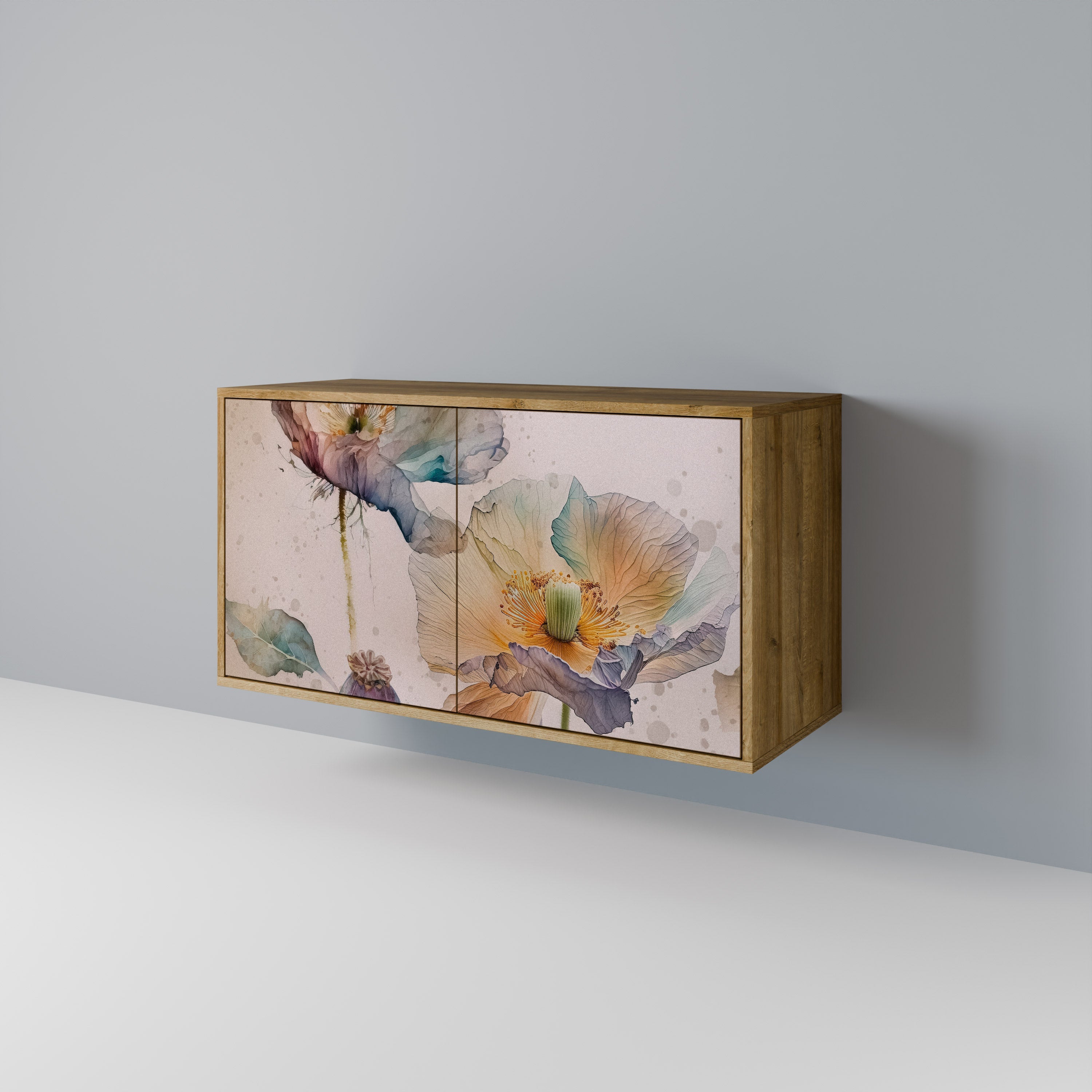 Buffet 2 portes SOFTEN POPPY effet chêne