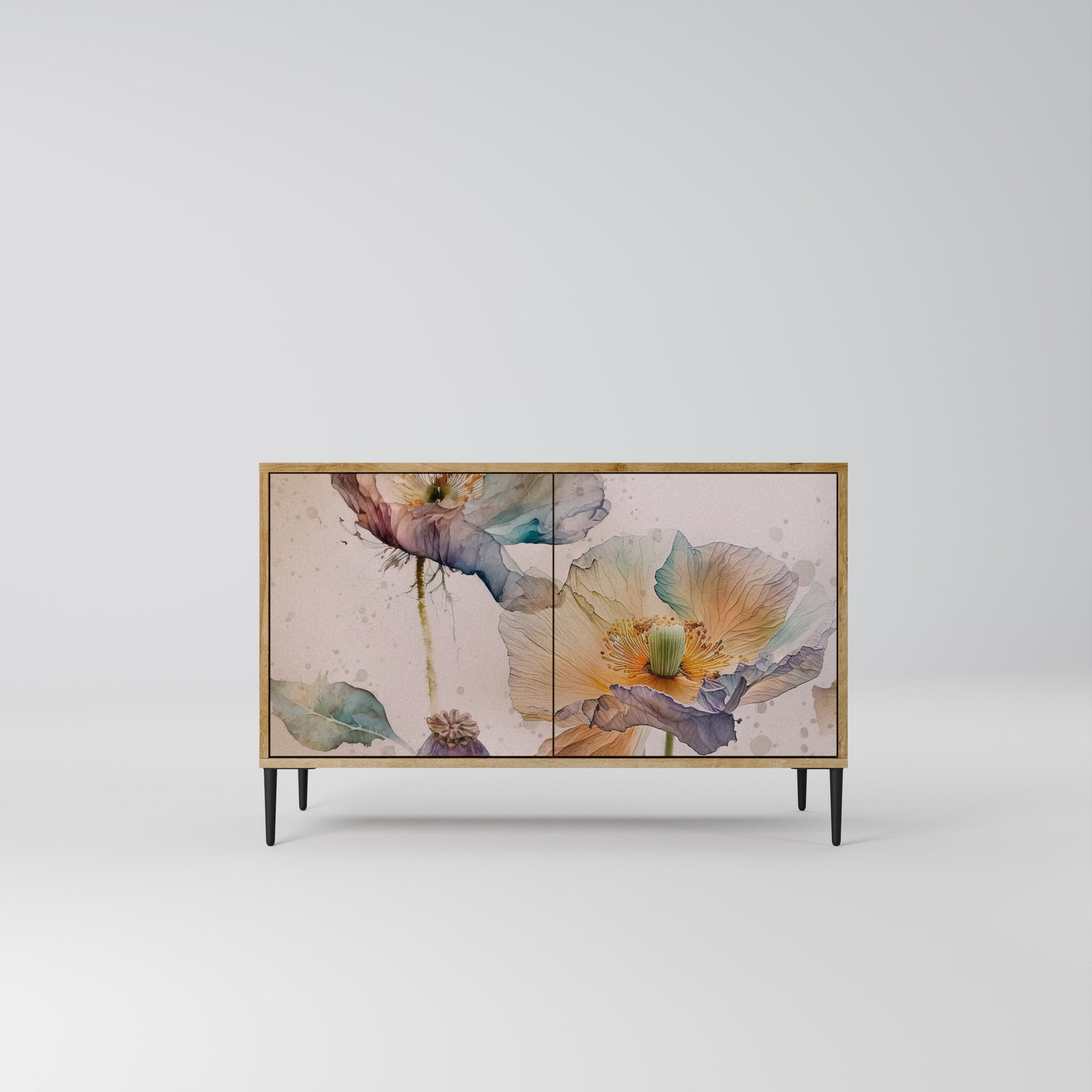 Buffet 2 portes SOFTEN POPPY effet chêne