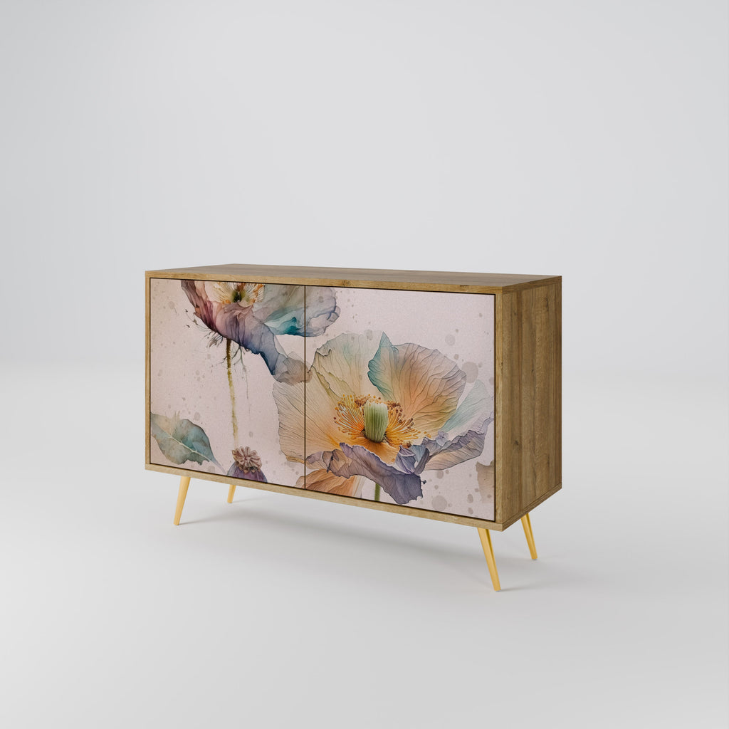 Buffet 2 portes SOFTEN POPPY effet chêne