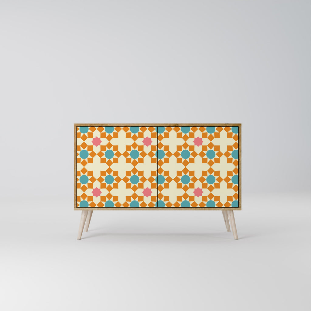 FLORAL DECOR 2-Door Sideboard in Oak Effect