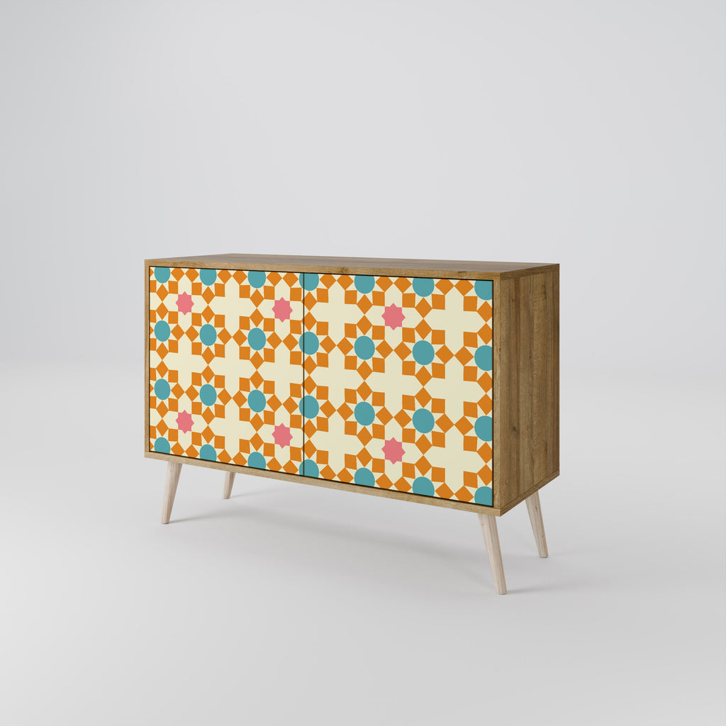 FLORAL DECOR 2-Door Sideboard in Oak Effect