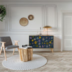 FLOWERS ON NAVY BLUE 2-Door Sideboard