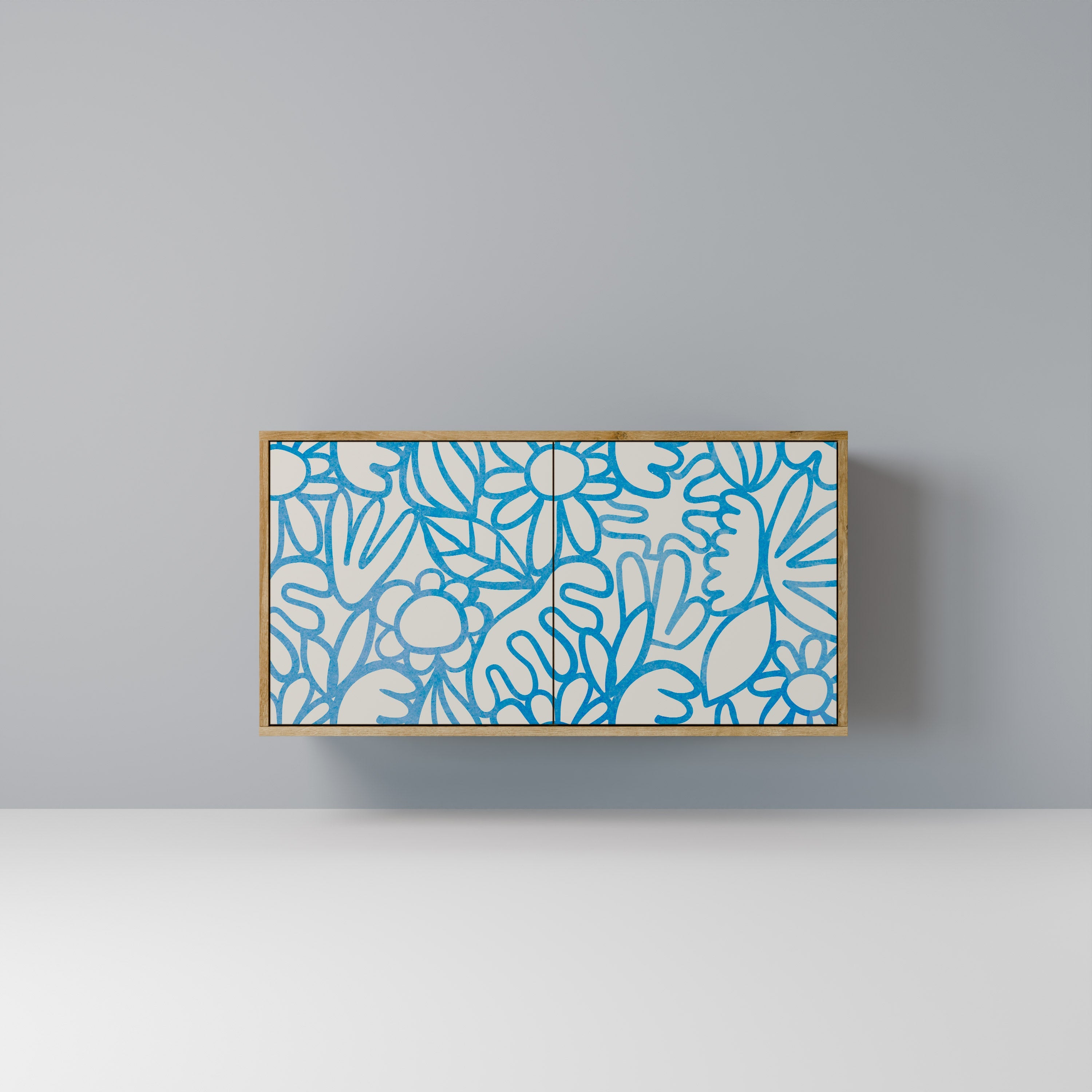 Buffet 2 portes BLOOMY MORNING effet chêne