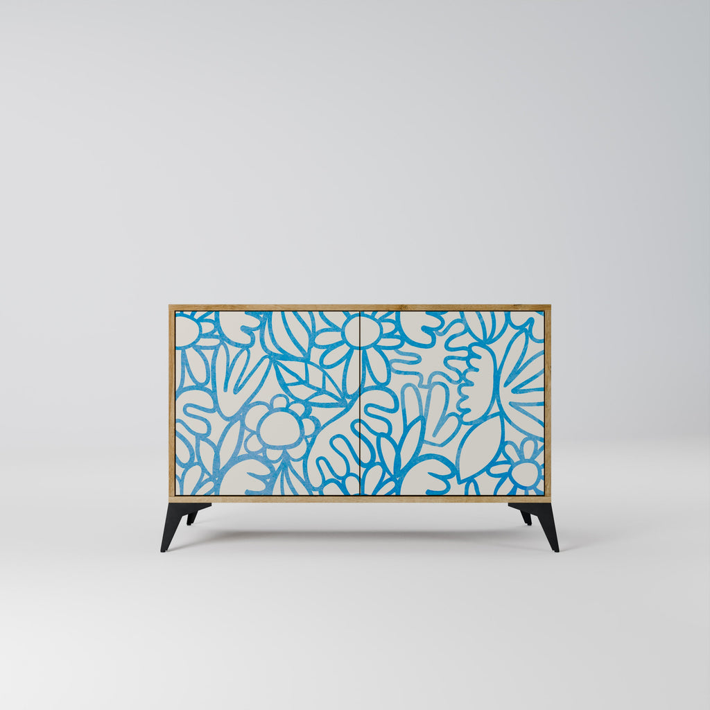 Buffet 2 portes BLOOMY MORNING effet chêne
