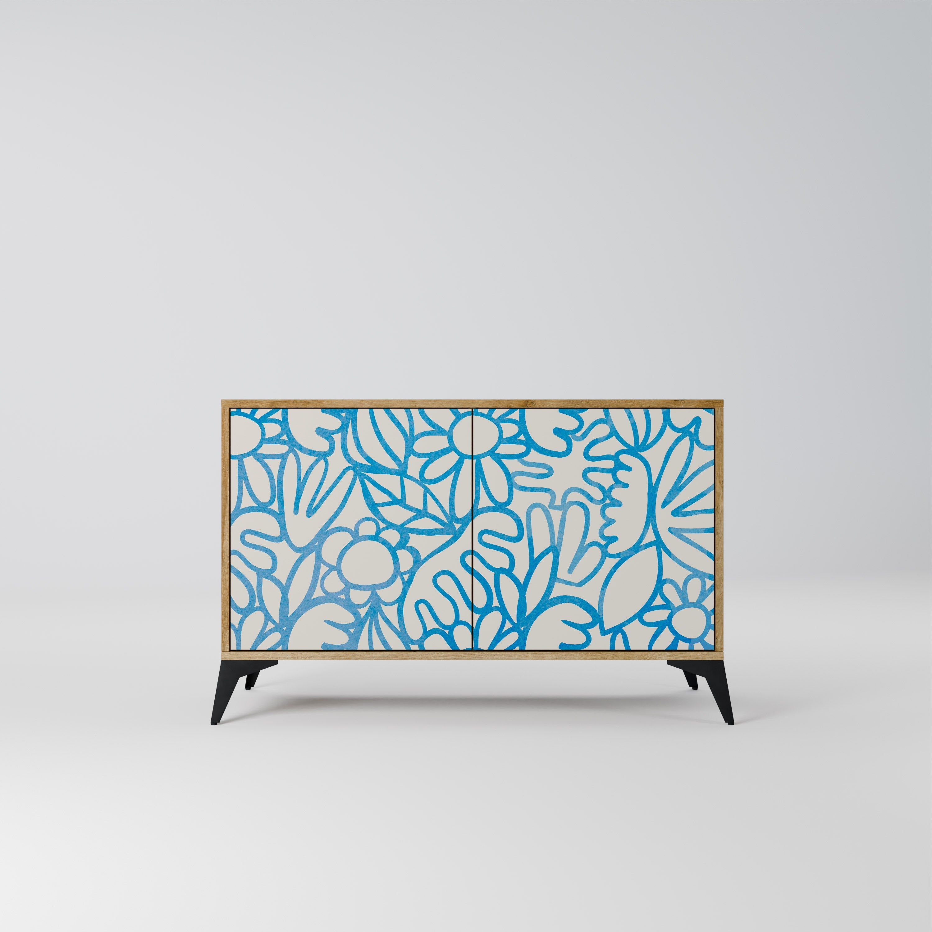 Buffet 2 portes BLOOMY MORNING effet chêne