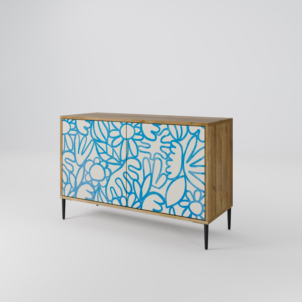 Buffet 2 portes BLOOMY MORNING effet chêne