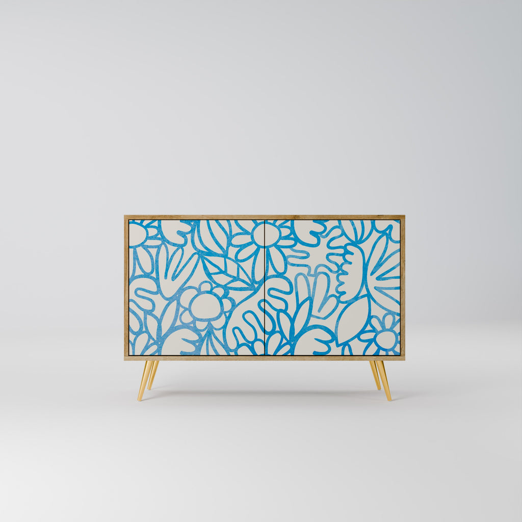 Buffet 2 portes BLOOMY MORNING effet chêne