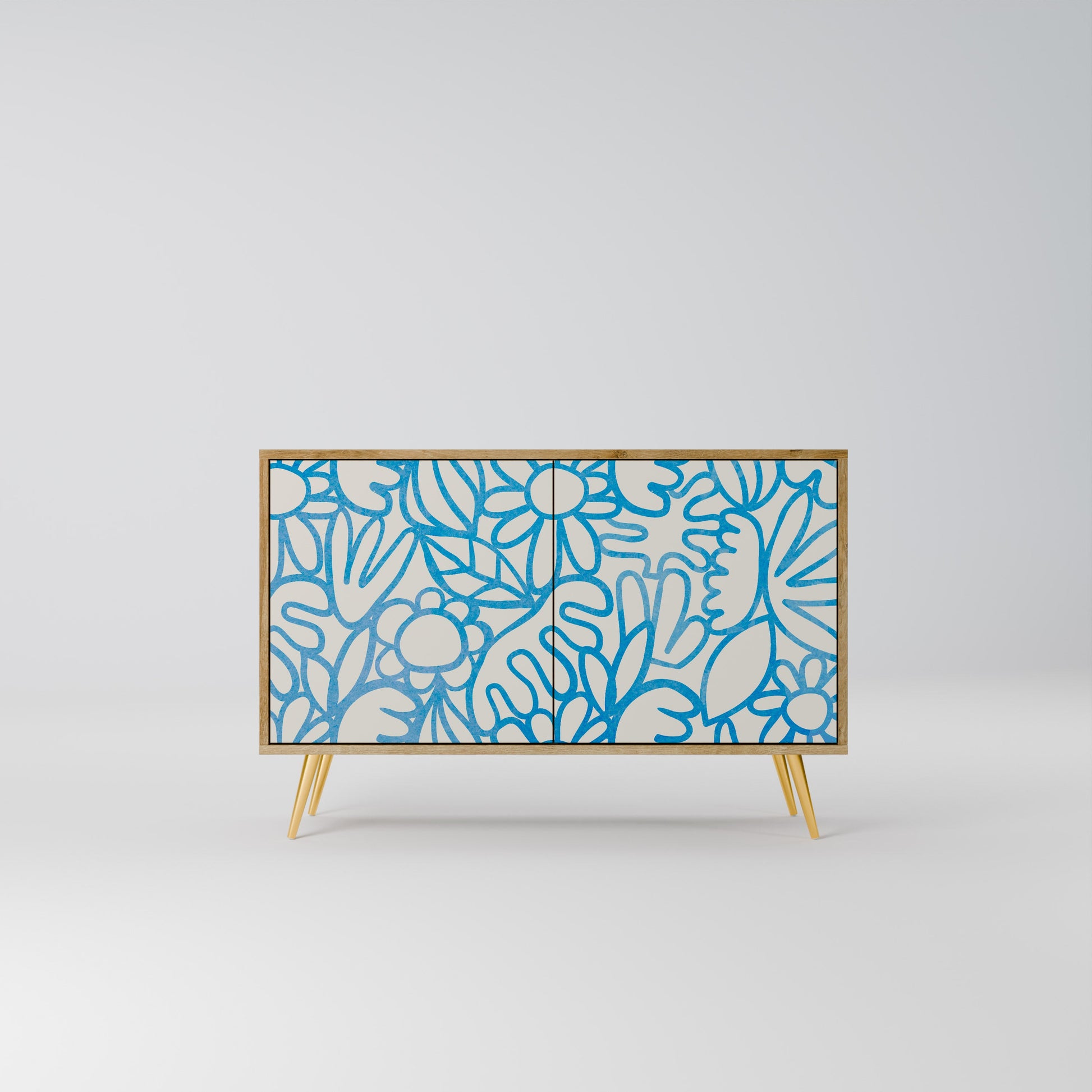 Buffet 2 portes BLOOMY MORNING effet chêne