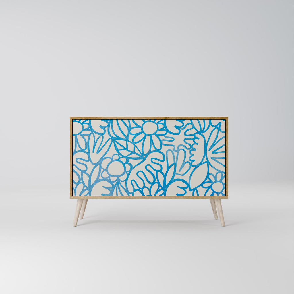 Buffet 2 portes BLOOMY MORNING effet chêne