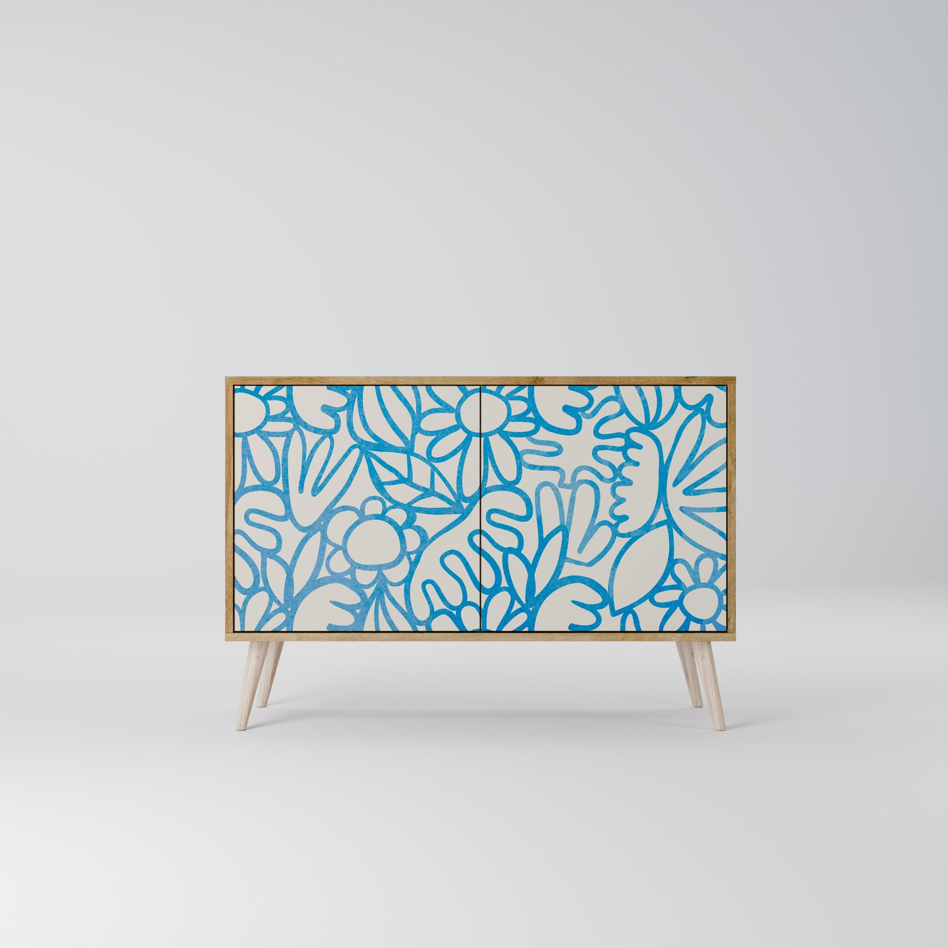 Buffet 2 portes BLOOMY MORNING effet chêne