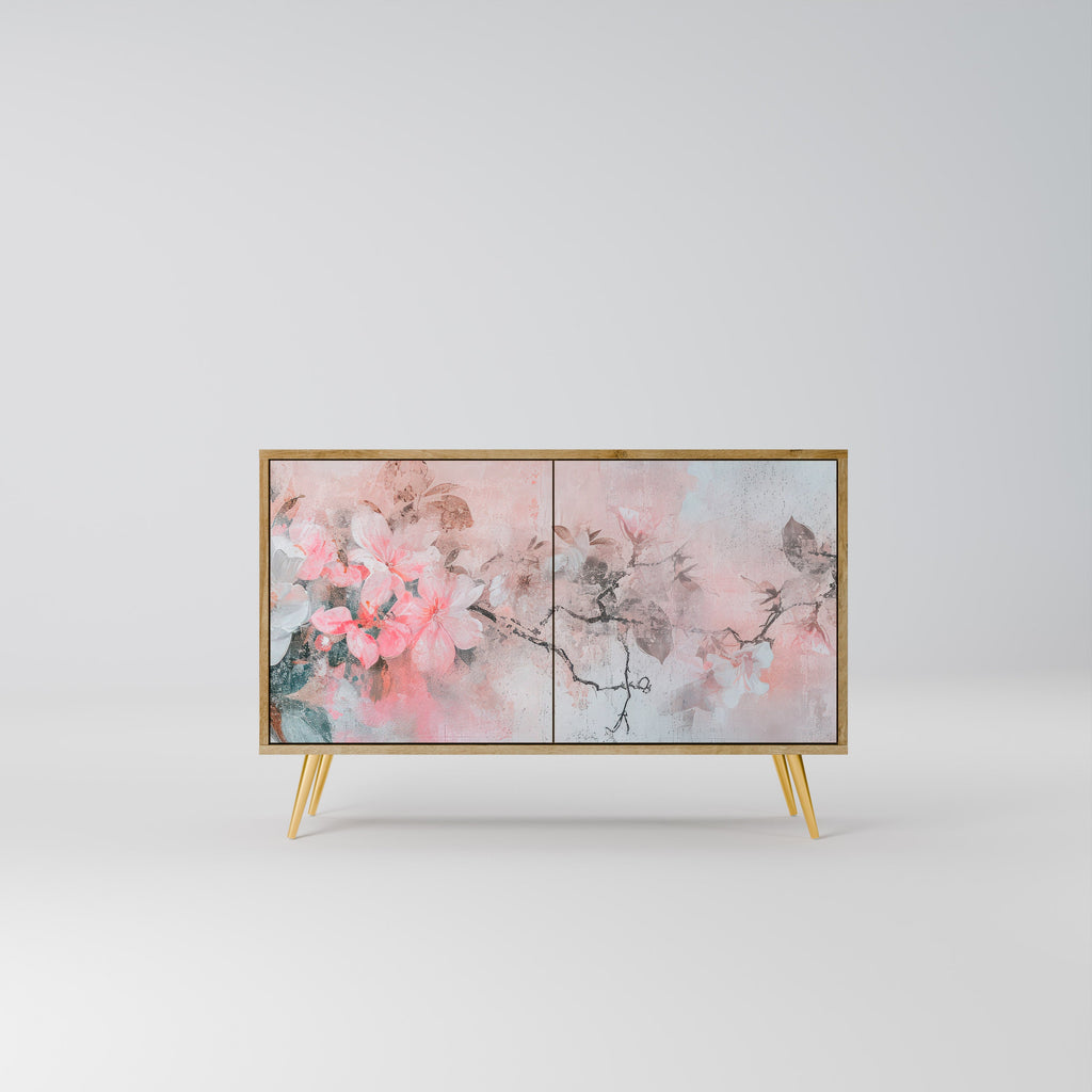 Buffet 2 portes CHERRY BLOSSOM effet chêne