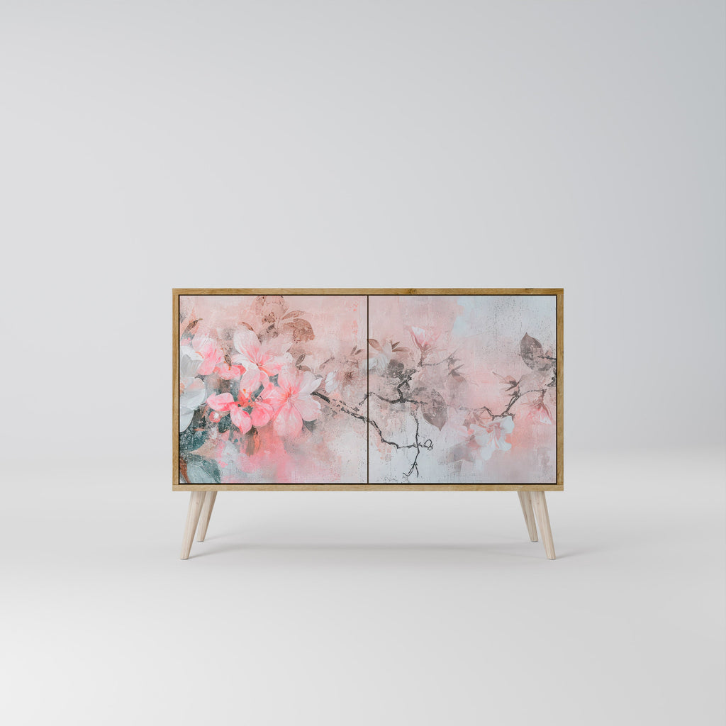 Buffet 2 portes CHERRY BLOSSOM effet chêne