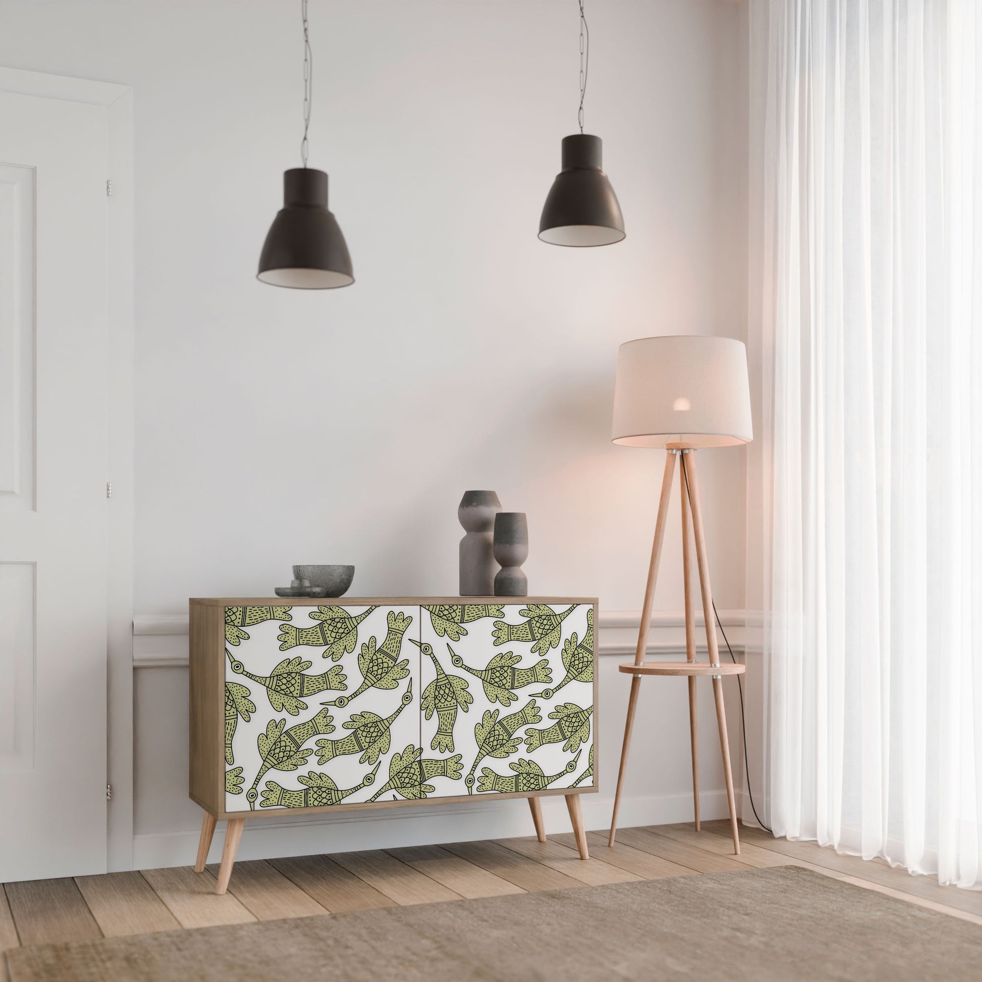 Buffet 2 portes SEEDLING SONGBIRD effet chêne