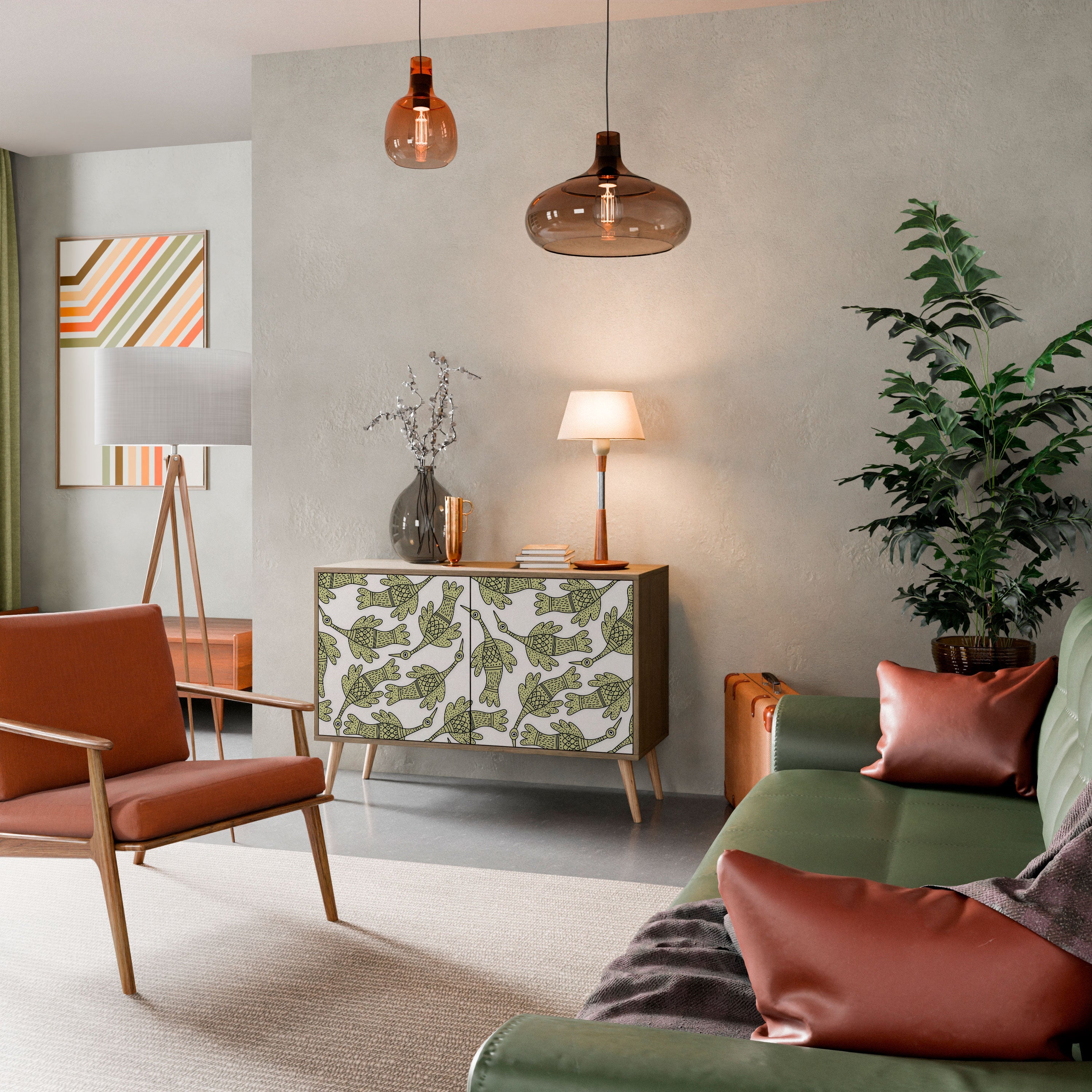 Buffet 2 portes SEEDLING SONGBIRD effet chêne