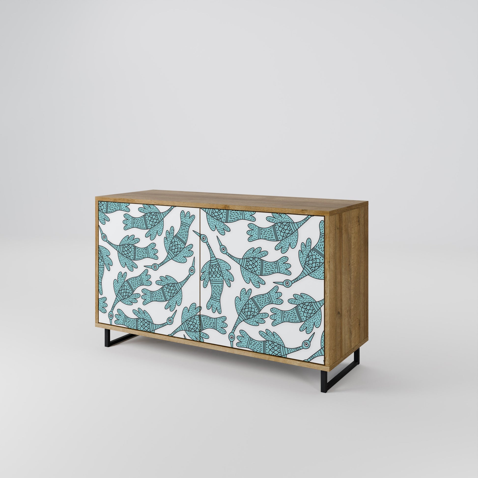 Buffet 2 portes WATERSPOUT SONGIBIRD effet chêne