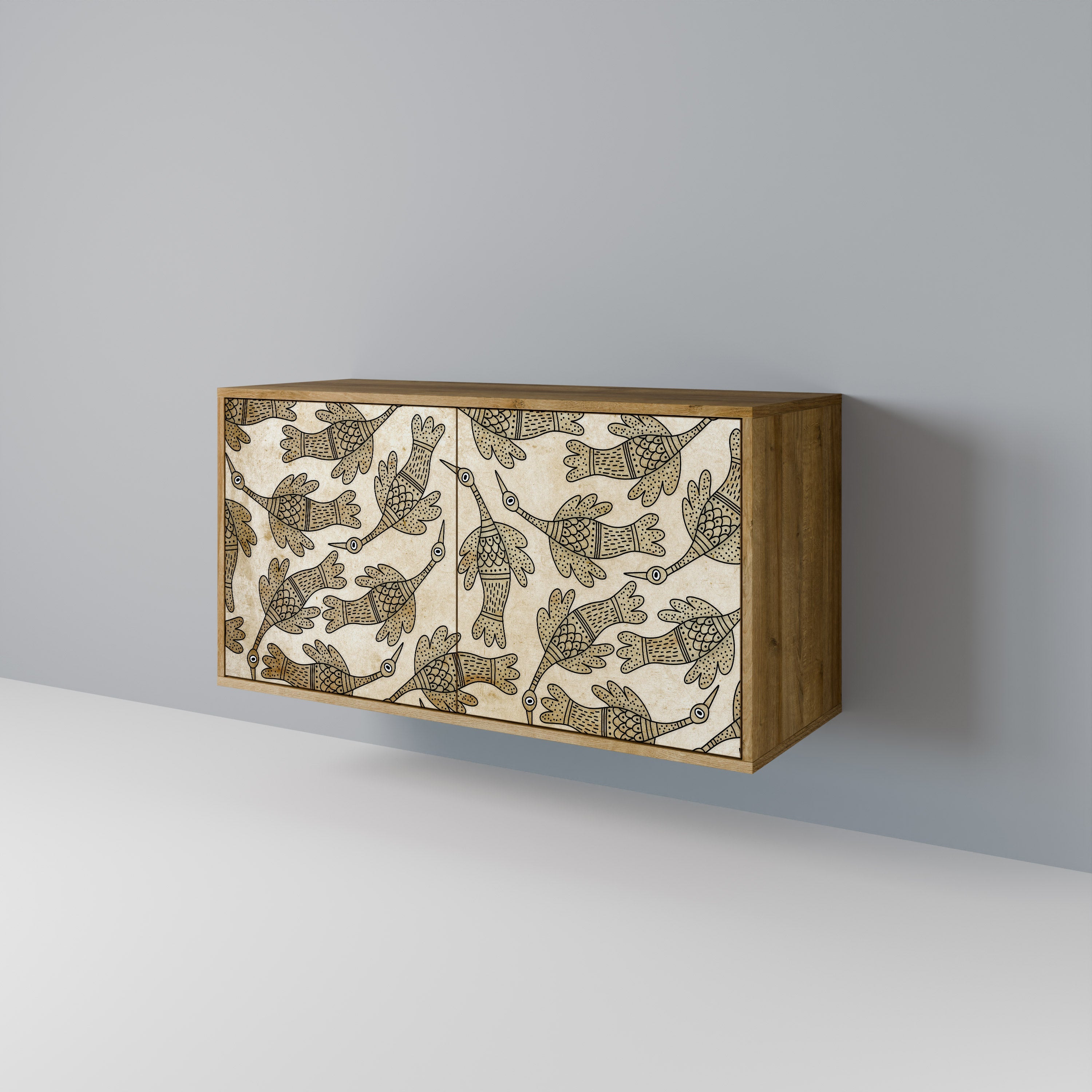 Buffet 2 portes ALMONDINE SONGBIRD effet chêne