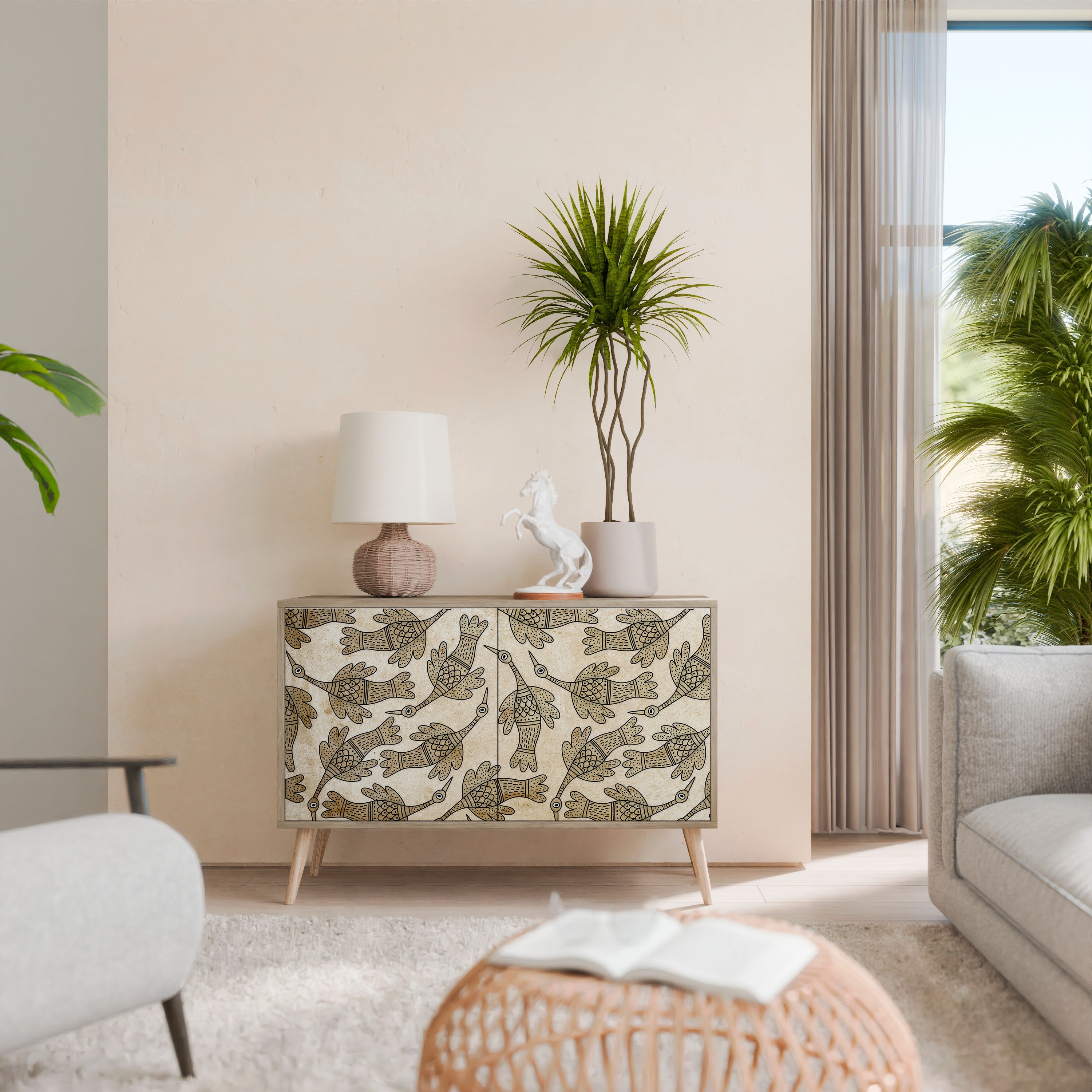 Buffet 2 portes ALMONDINE SONGBIRD effet chêne