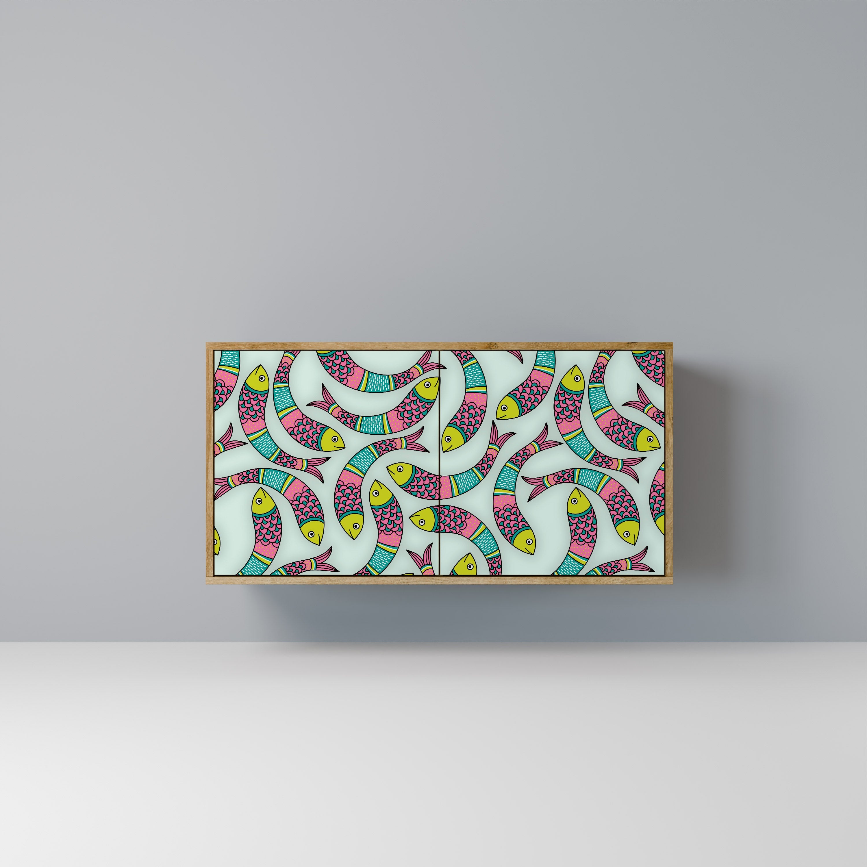 Buffet 2 portes INDIAN FISH effet chêne