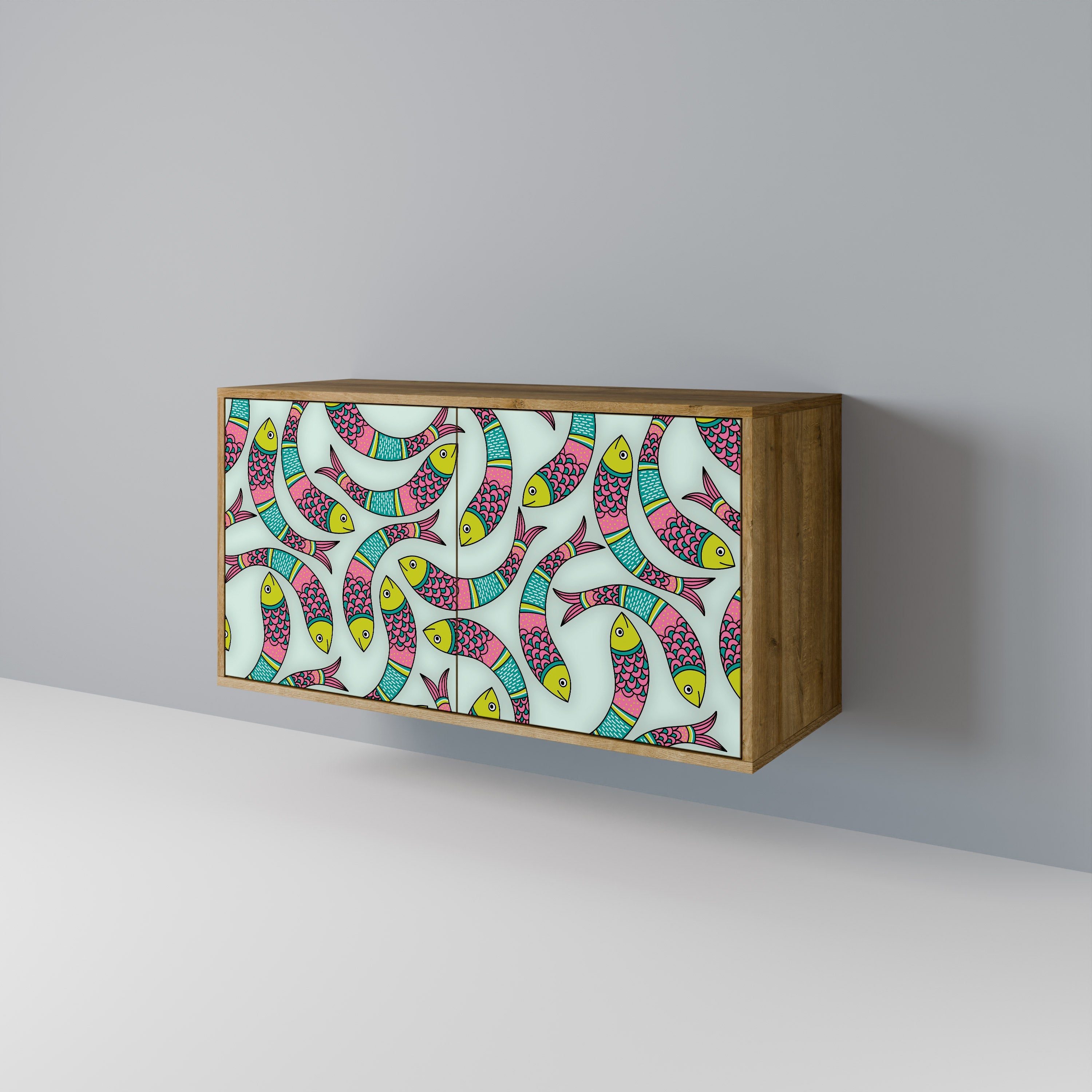 Buffet 2 portes INDIAN FISH effet chêne