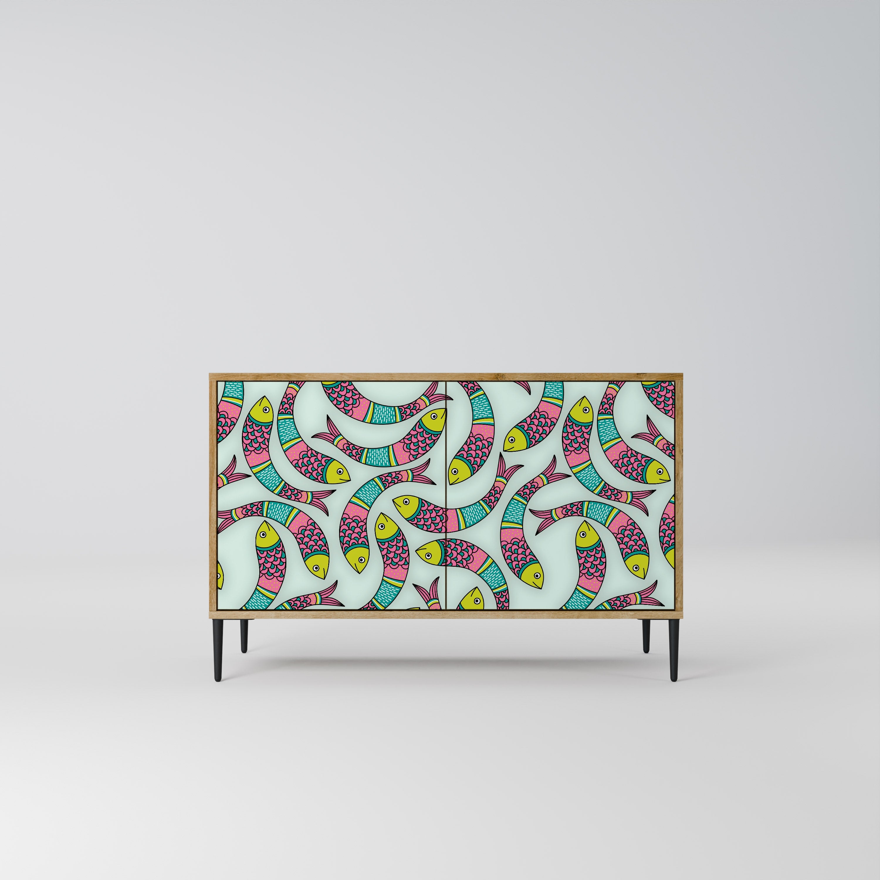 Buffet 2 portes INDIAN FISH effet chêne